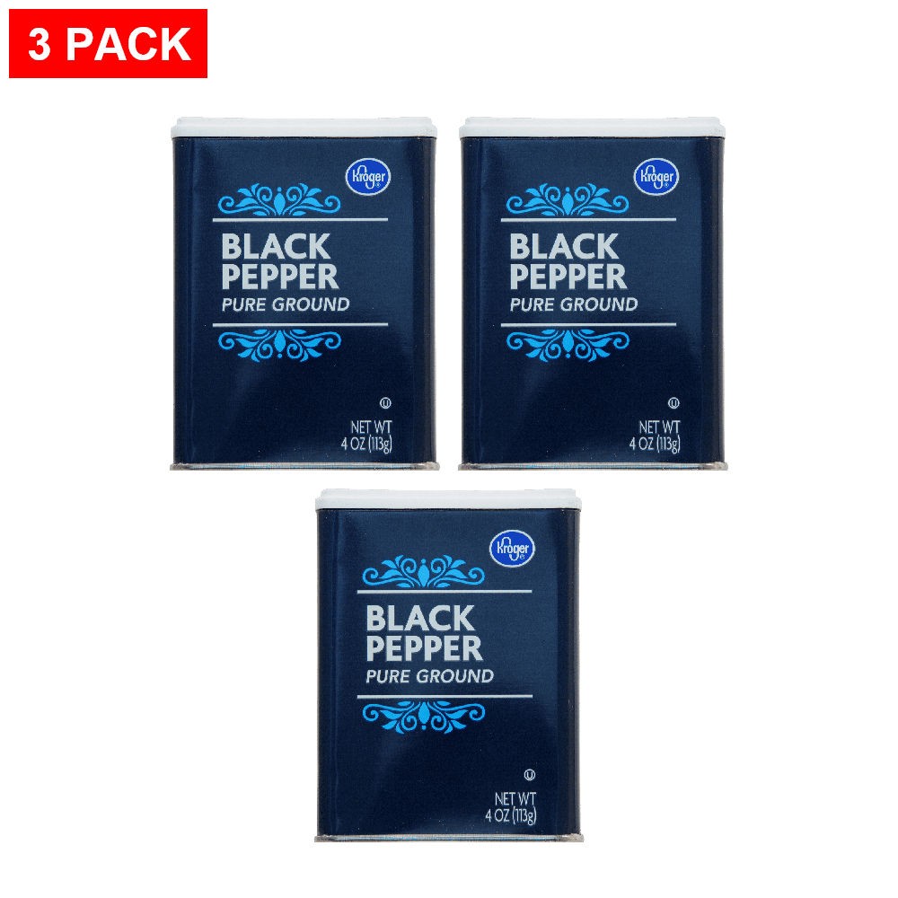 Kroger Pure Ground Black Pepper 4 oz – Pack of 3