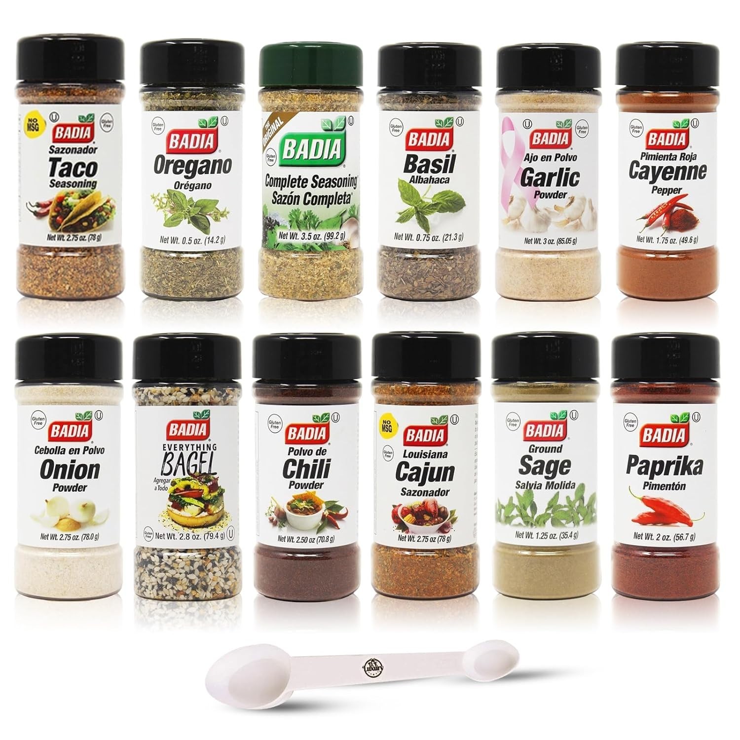 Badia Spice and Seasoning Set – 12 Piece Spice Set with Measuring Spoon