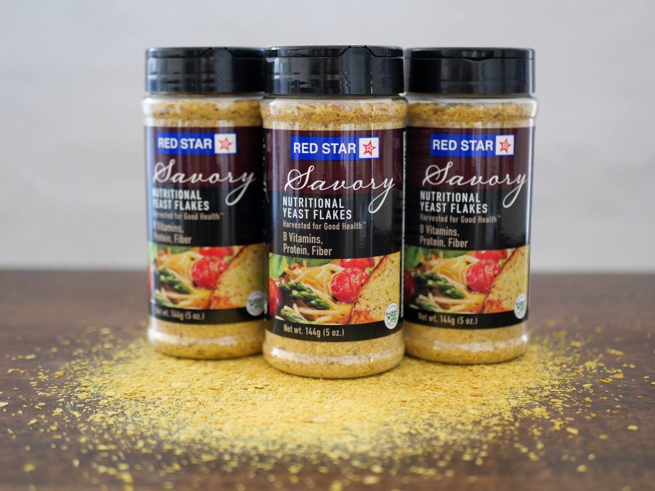 Red Star Savory Nutritional Yeast Flakes, 5 oz Shaker, Contains Soy