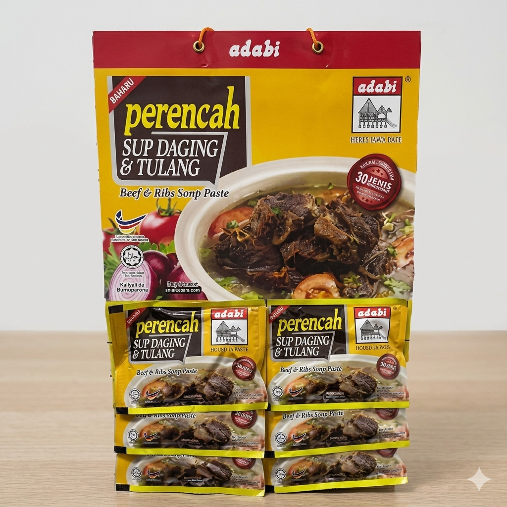 Authentic Malaysian Adabi Perencah Sup Daging & Tulang (Pack of 6 x 40g)