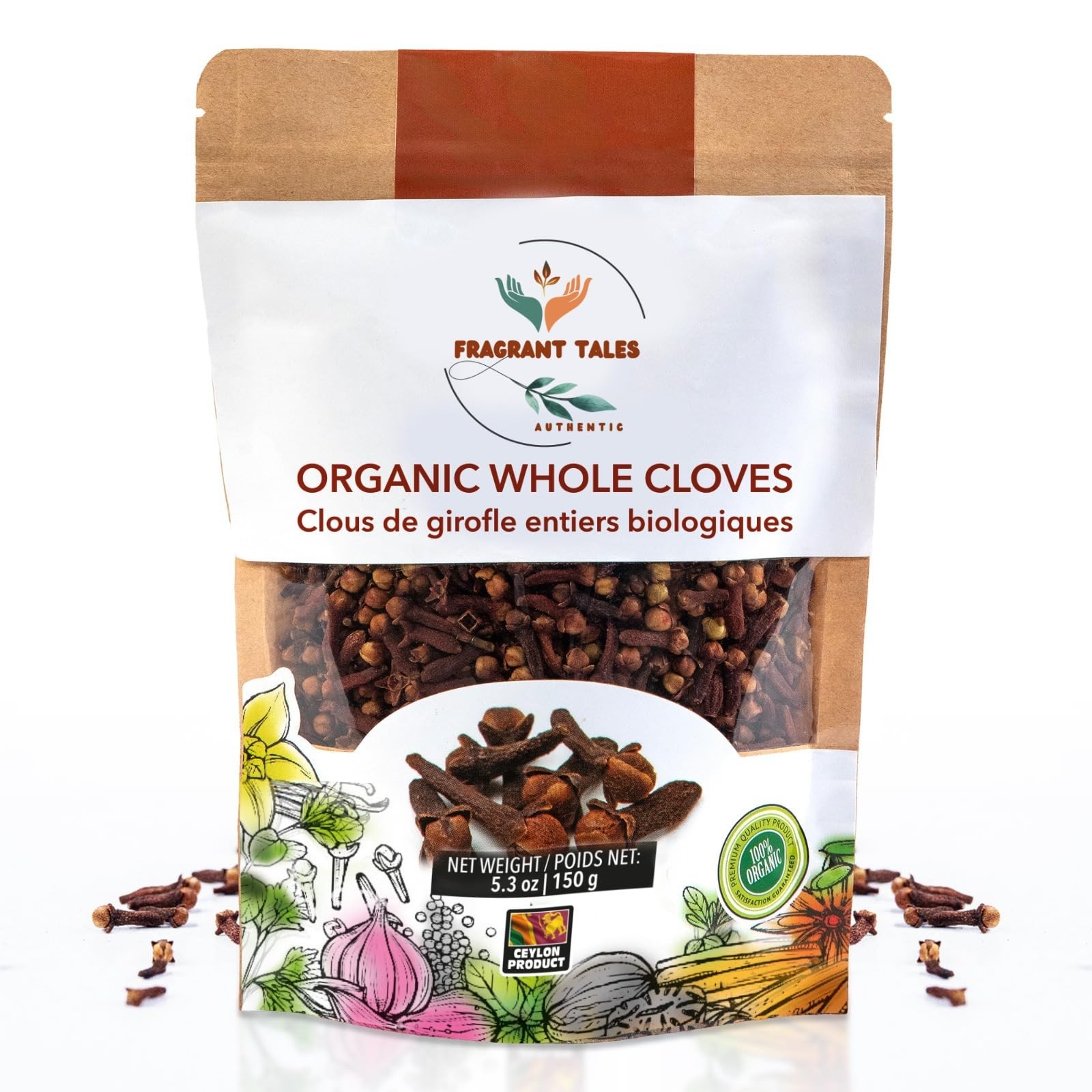 Premium Organic Whole Cloves 5.3 oz (150 grams), Grade Hand Picked, Sourced f…