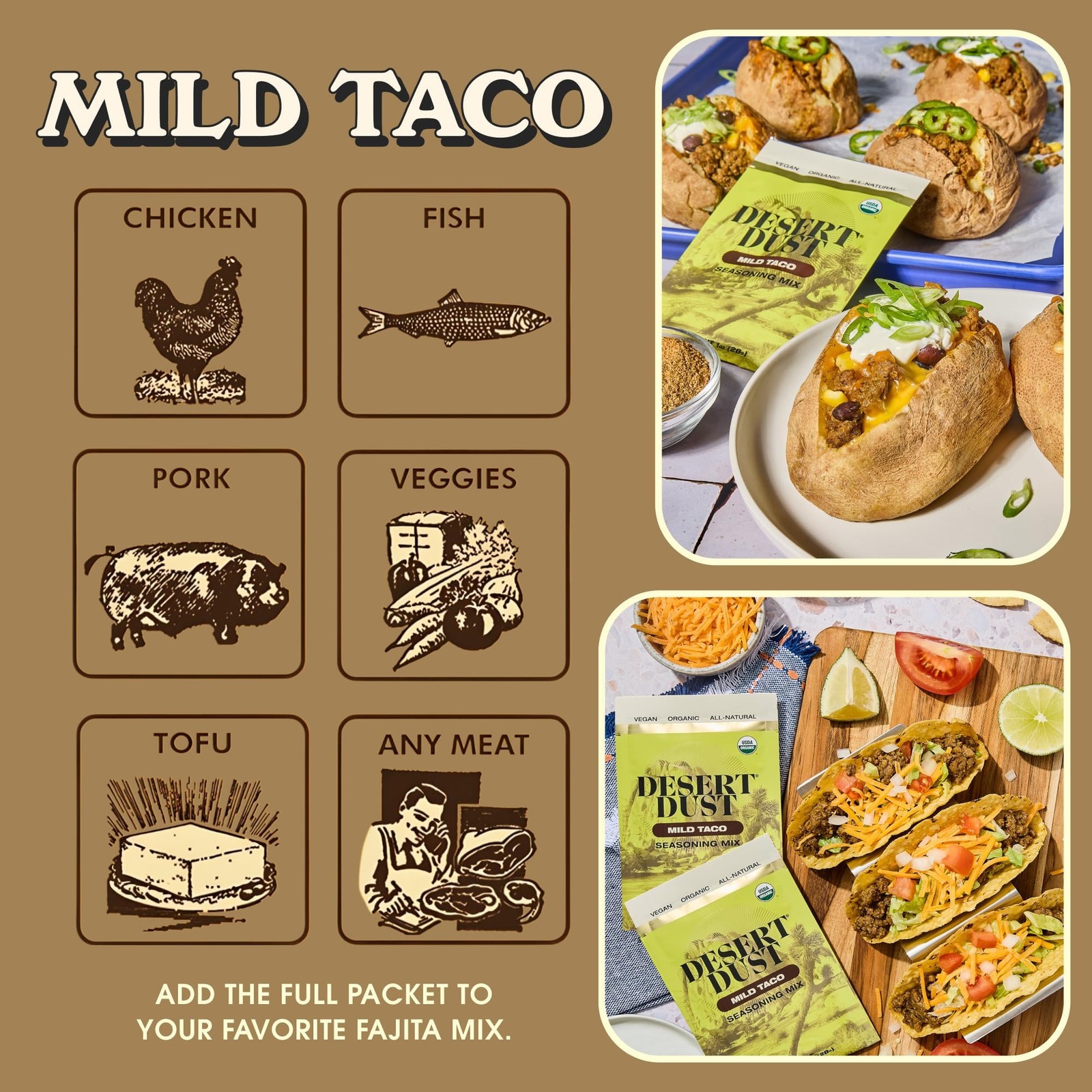 Desert Dust Mild Taco Seasoning | Organic, Gluten-Free, Vegan | All-Natural T…
