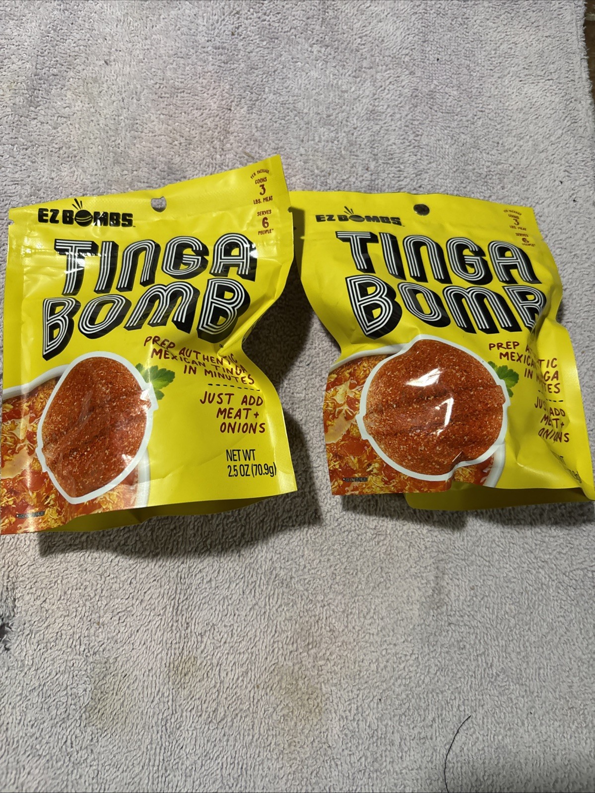 (2) EZ Bombs Tinga Bomb Seasoning Single Pack Mexican spice mix 2.5oz – 2 bombs