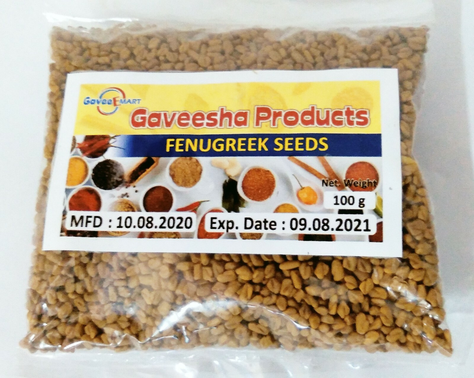 Gaveesha Product Pure Natural Spices Fenugreek Seeds 100 g Direct From Ceylon