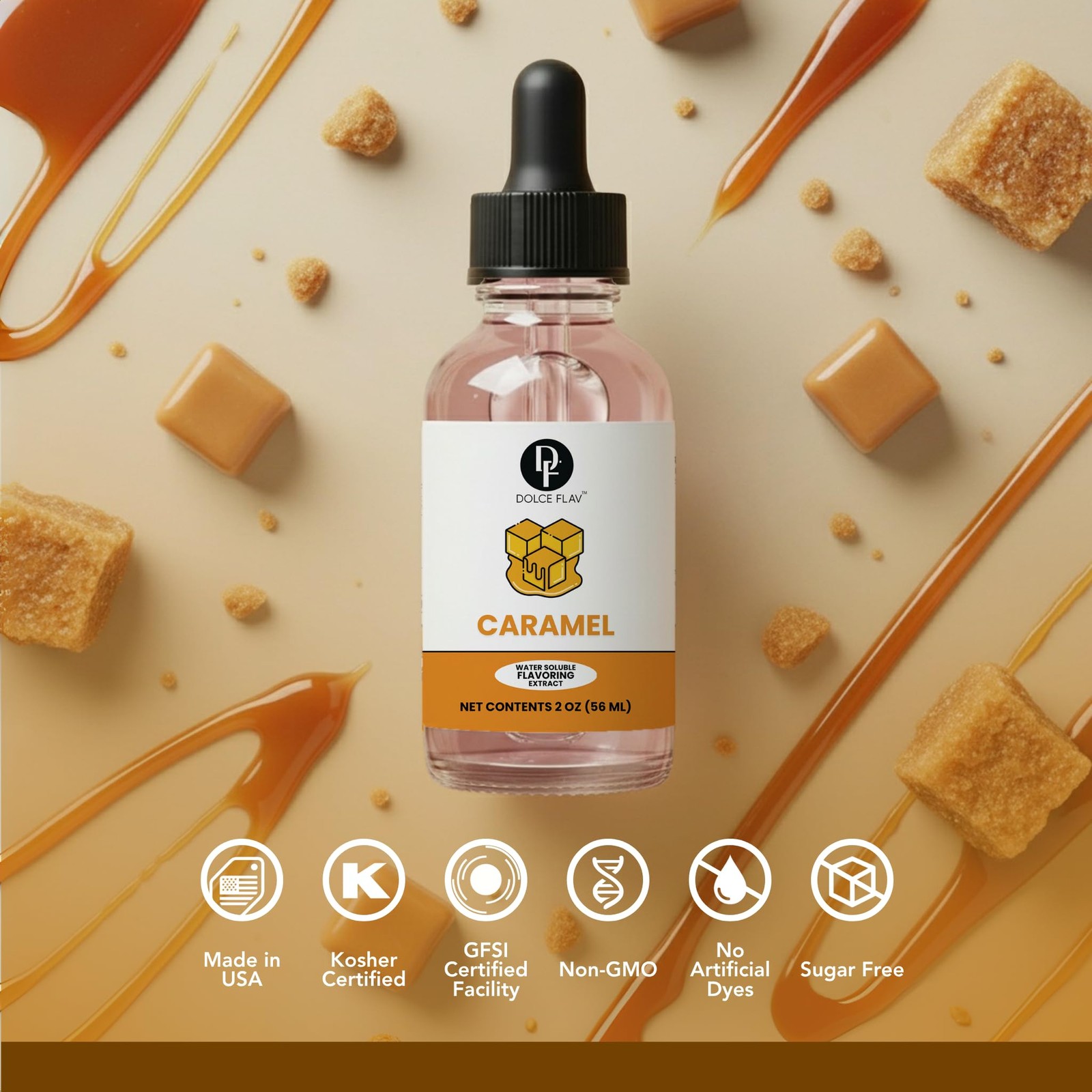 Natural Caramel Extract – 2 Ounce Water-Soluble Multipurpose Flavoring Ideal …
