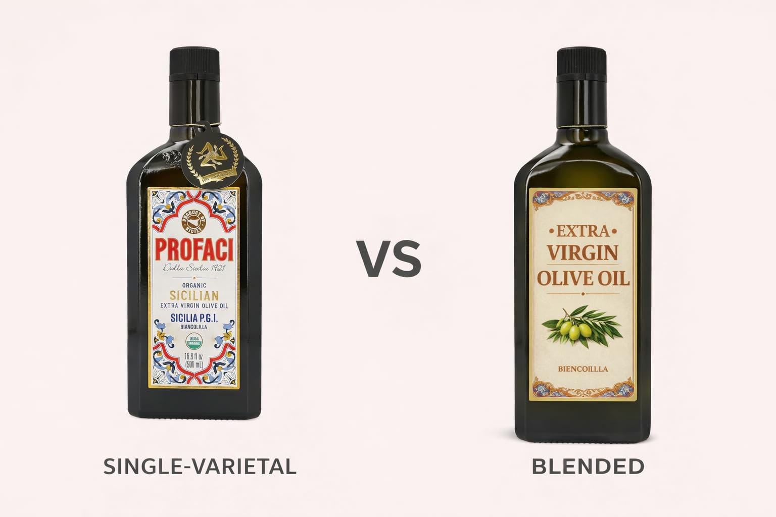 Profaci Sicilian Organic Extra Virgin Olive Oil, 100% Biancolilla Olives, Col…