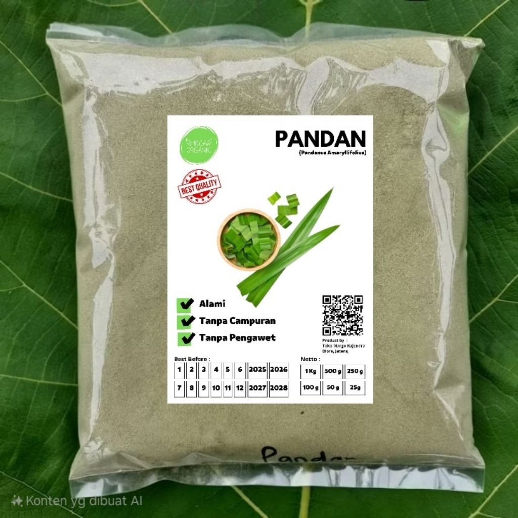 Pandan Leaf Powder 250g Pure Botanical Aroma Ritual Kitchen Spice Organic
