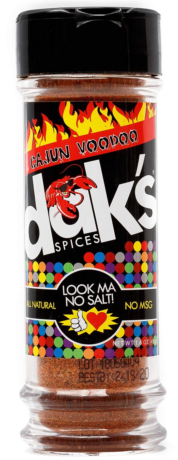 DAK’s Spices Cajun Voodoo Blend | 100% Salt & 1.6 Ounce (Pack of 1), Red