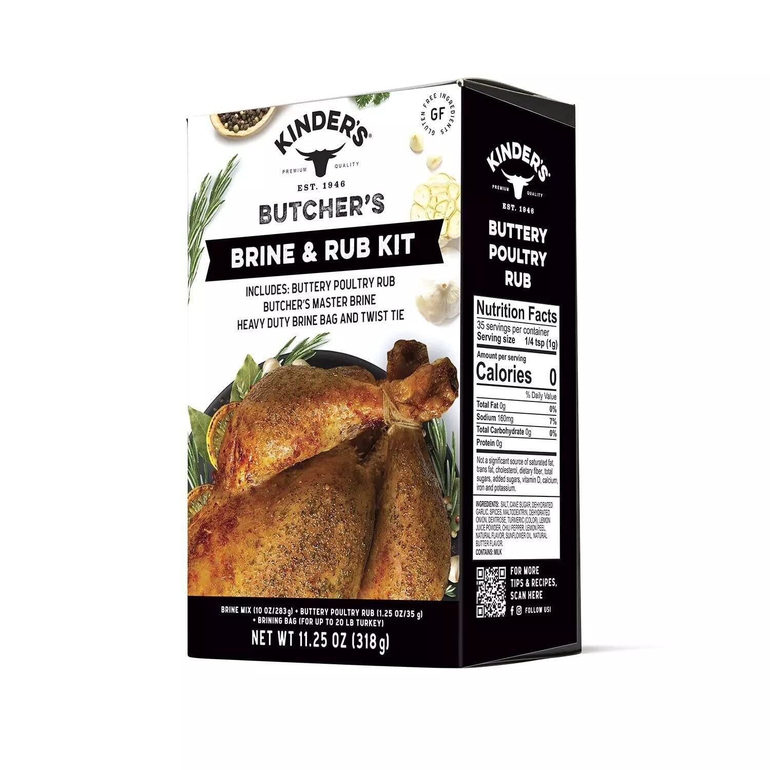 Kinder’s Butcher’s Brine and Rub Kit, Includes Buttery Poultry Rub, Butcher’s…