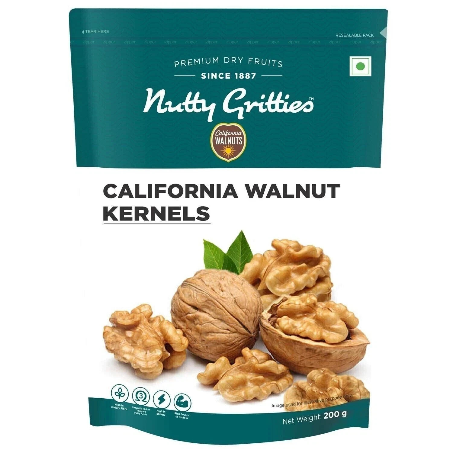 Nutty Gritties California Walnut Kernels Without Shell 200g Free Shipping