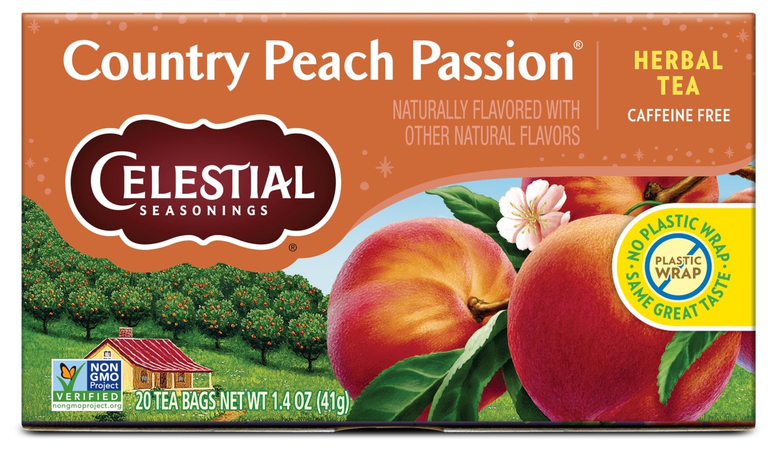 Celestial Seasonings Country Peach Passion Herbal Tea, 20 Count (Pack of 1)