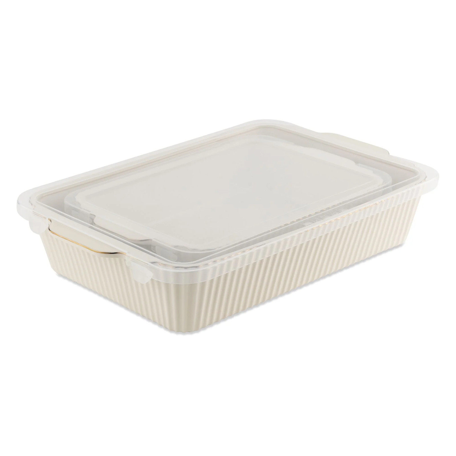 Thyme & Table 4-Piece Stoneware Casserole Dish Bakeware Set, Includes Lids, 9″X1