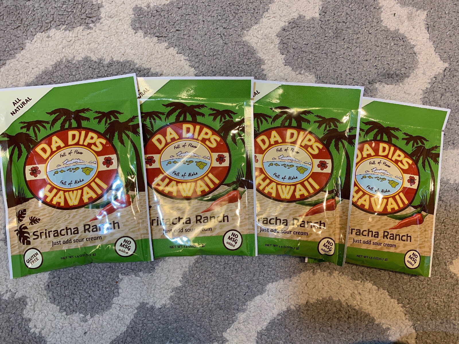 Da Dips Hawaii Discontinued Spice Packet Siracha Ranch Lot Of 4! Exp 10/27/17 L2