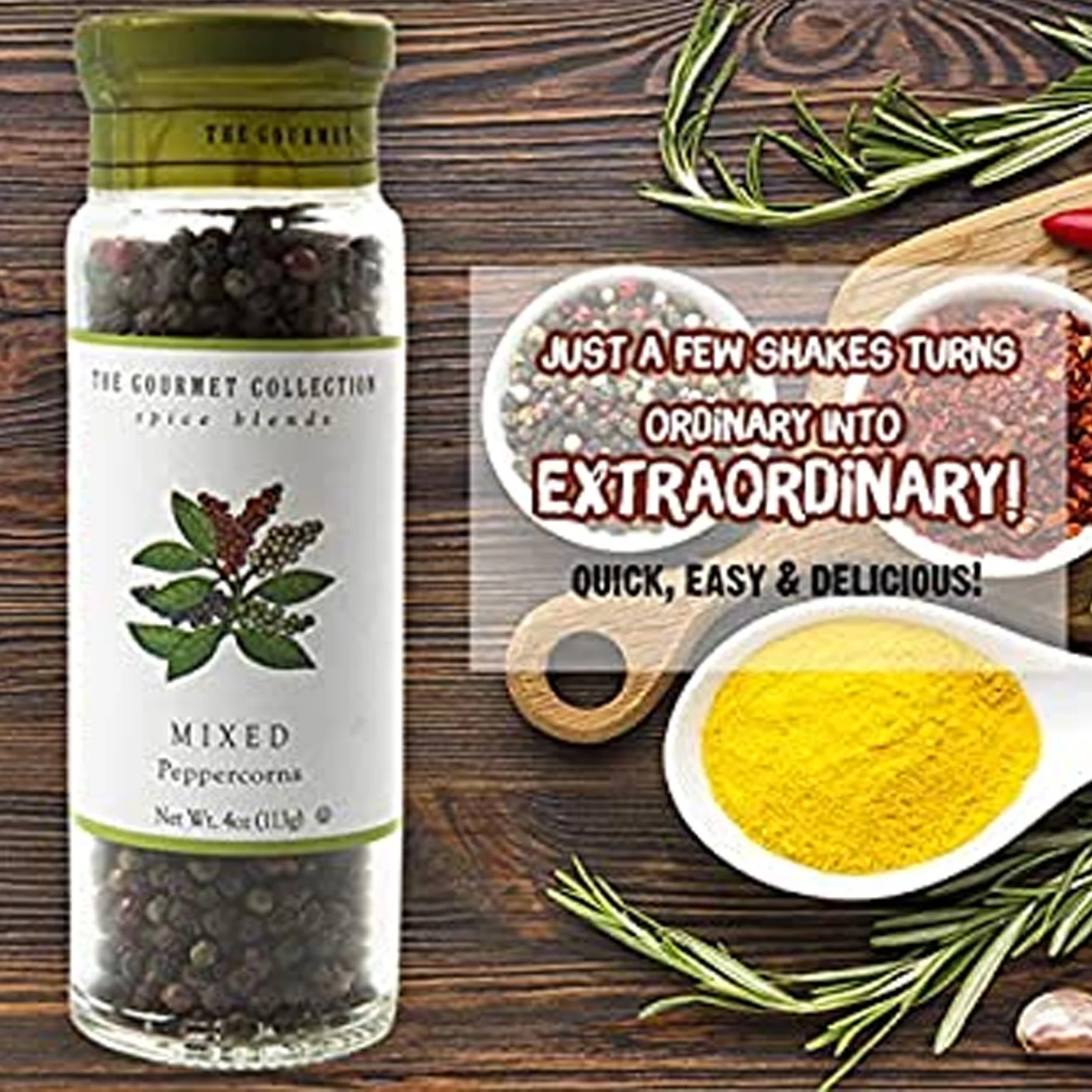 The Gourmet Collection Spice Blends – Mixed Peppercorns 4 oz – 156 Servings