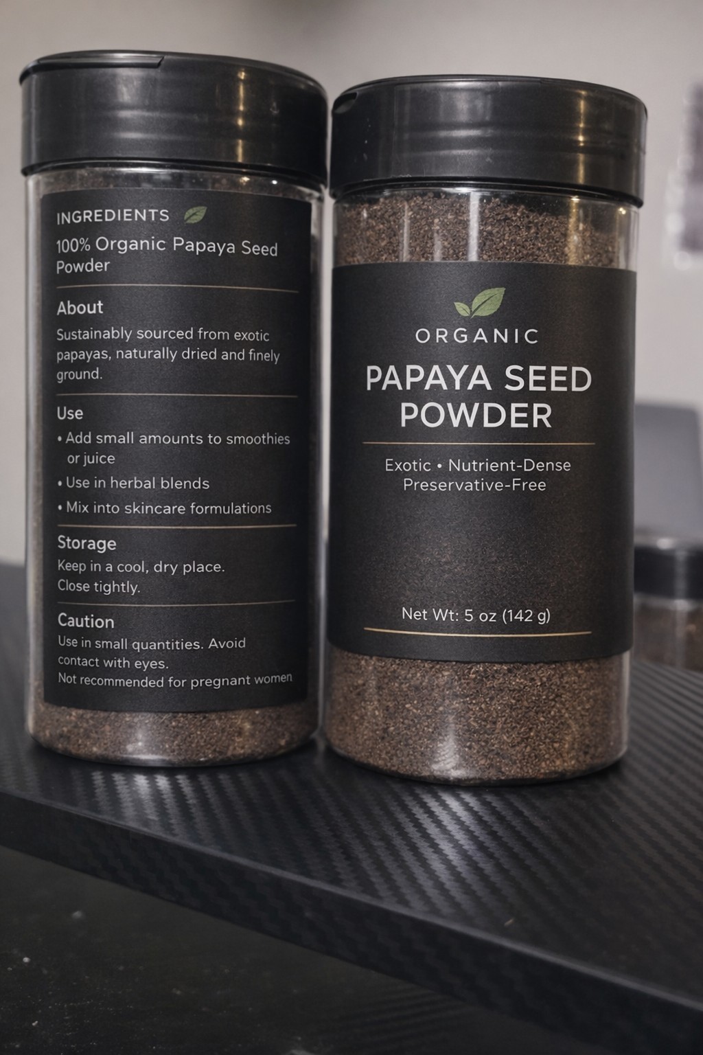 Organic Finely Ground Papaya Seed Powder No Preservatives. 400ml