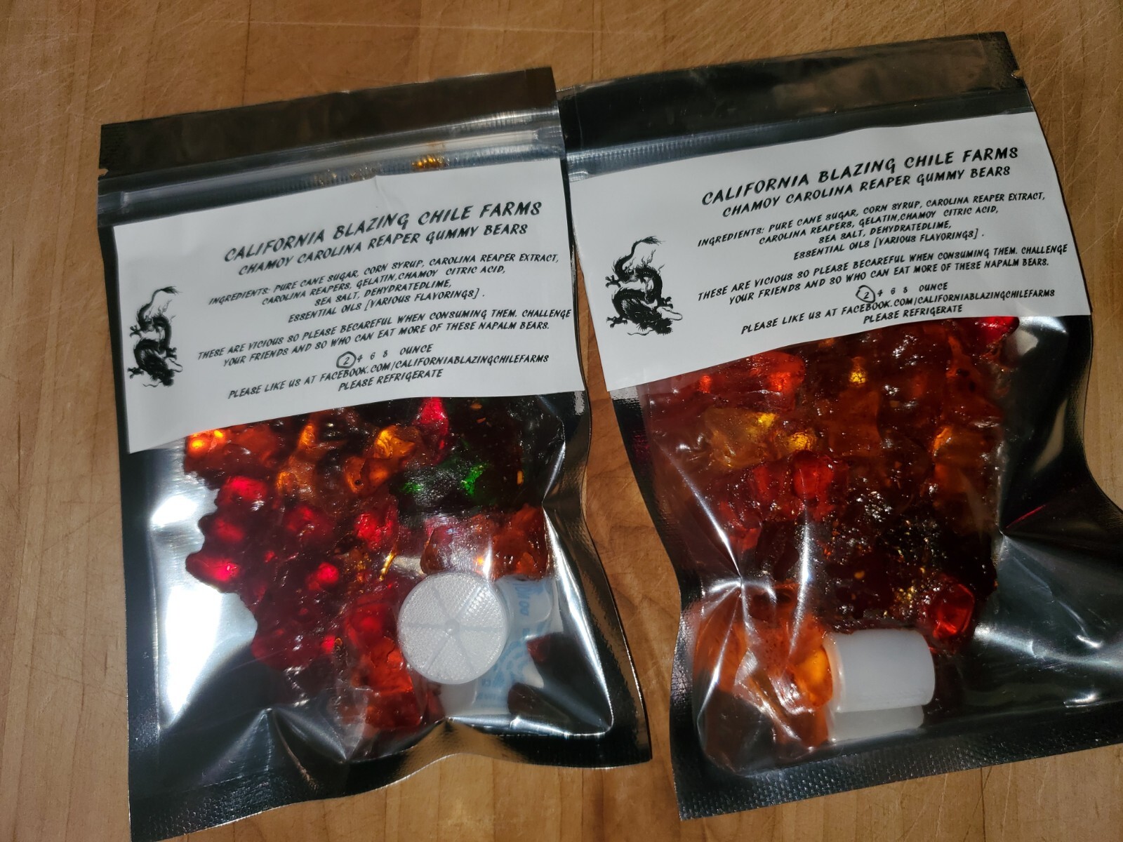 Chamoy Carolina Reaper gummy bears-Blazing hot, sweet and sour bears! Pure evil!