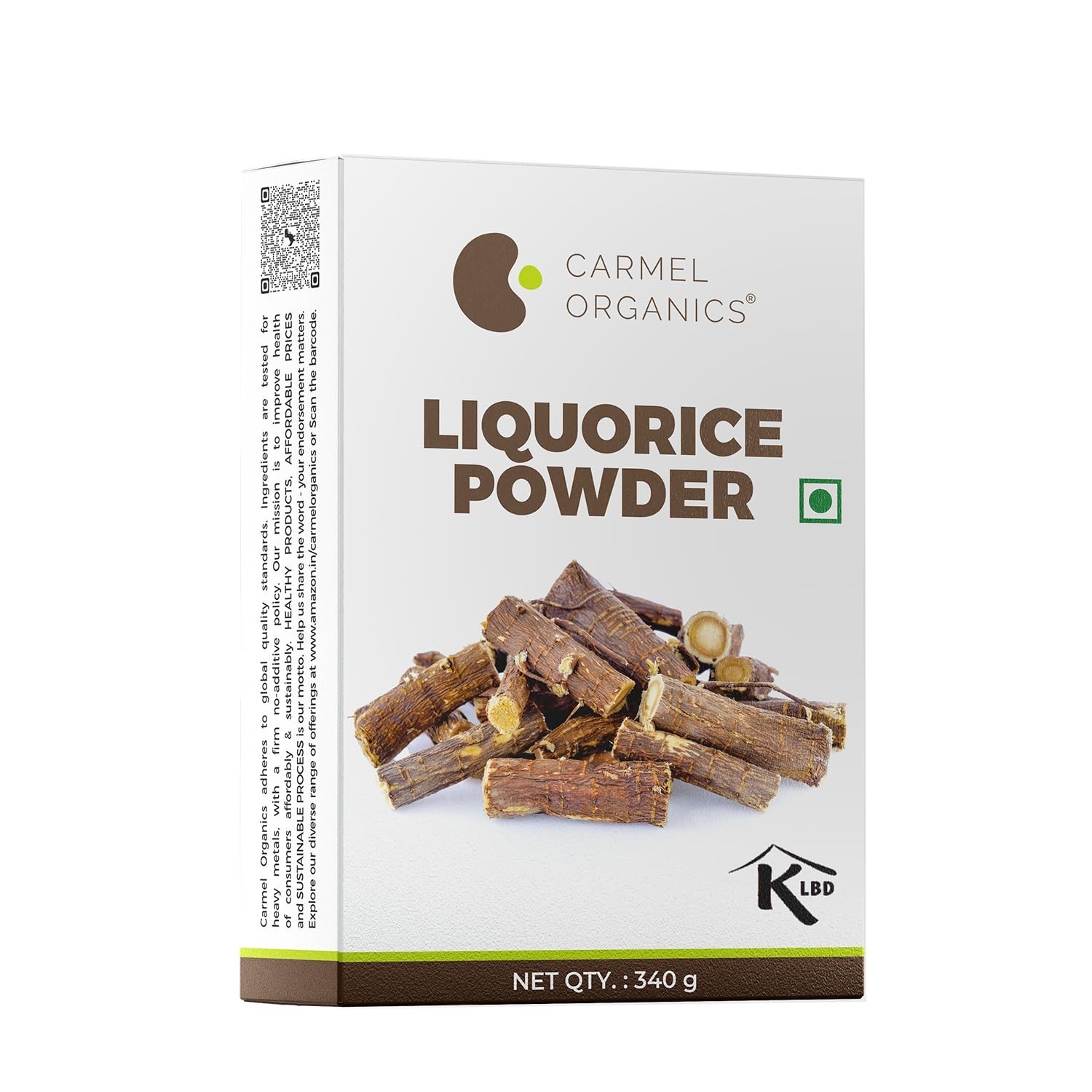 CARMEL ORGANICS Mulethi Liquorice Root Powder 340g Natural Edible Herbal Care