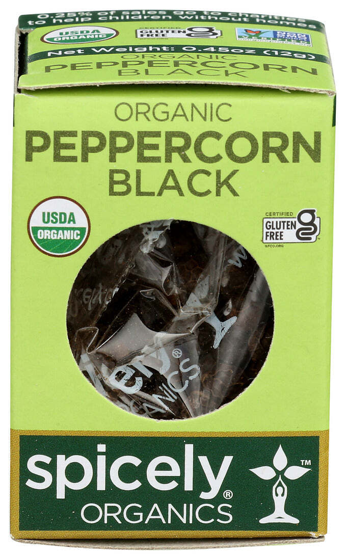Spicely Organics Organic Peppercorn Black .45 Oz
