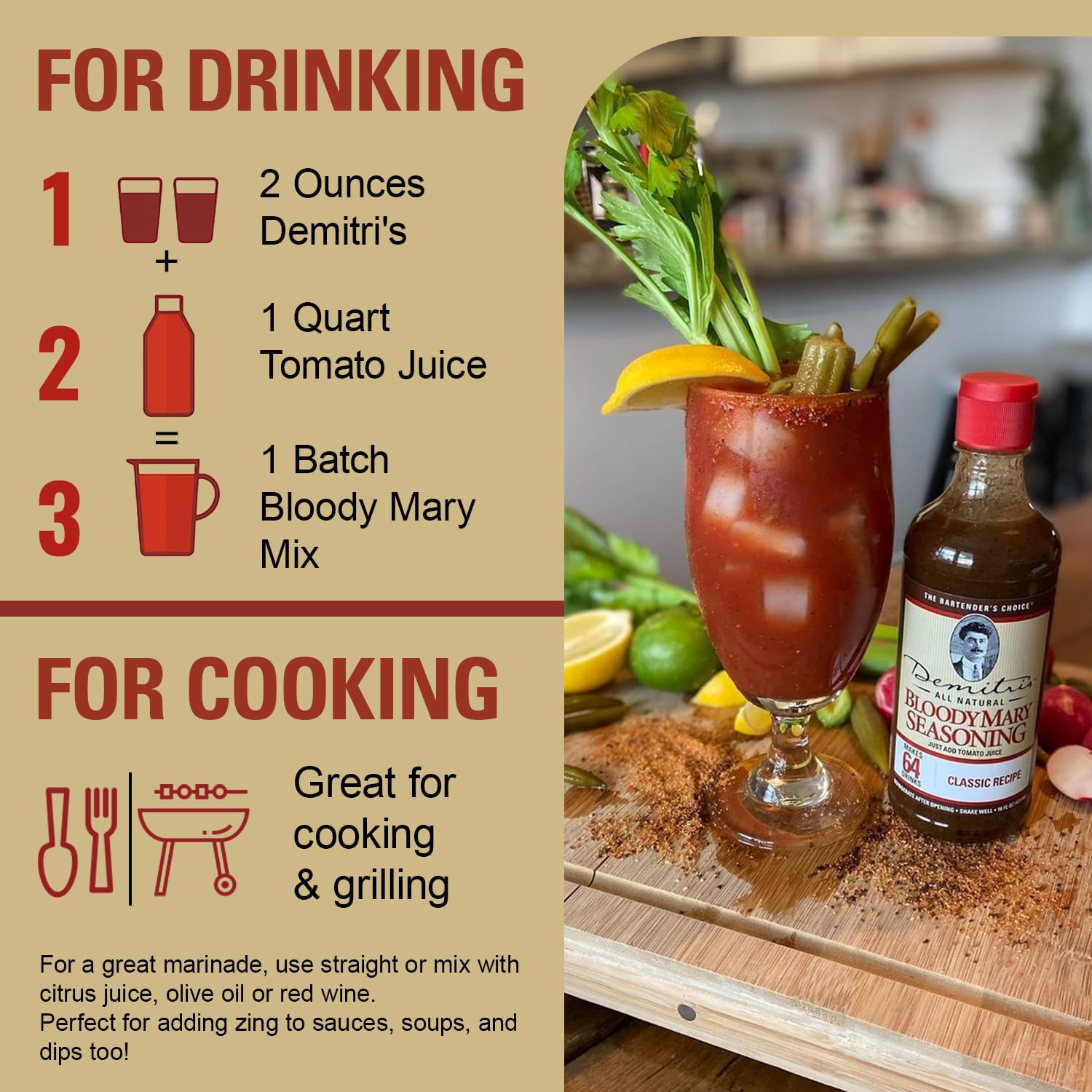 Bloody Mary Seasoning Classic Recipe – Bloody Mary Mix – Concentrated Drink Mixe