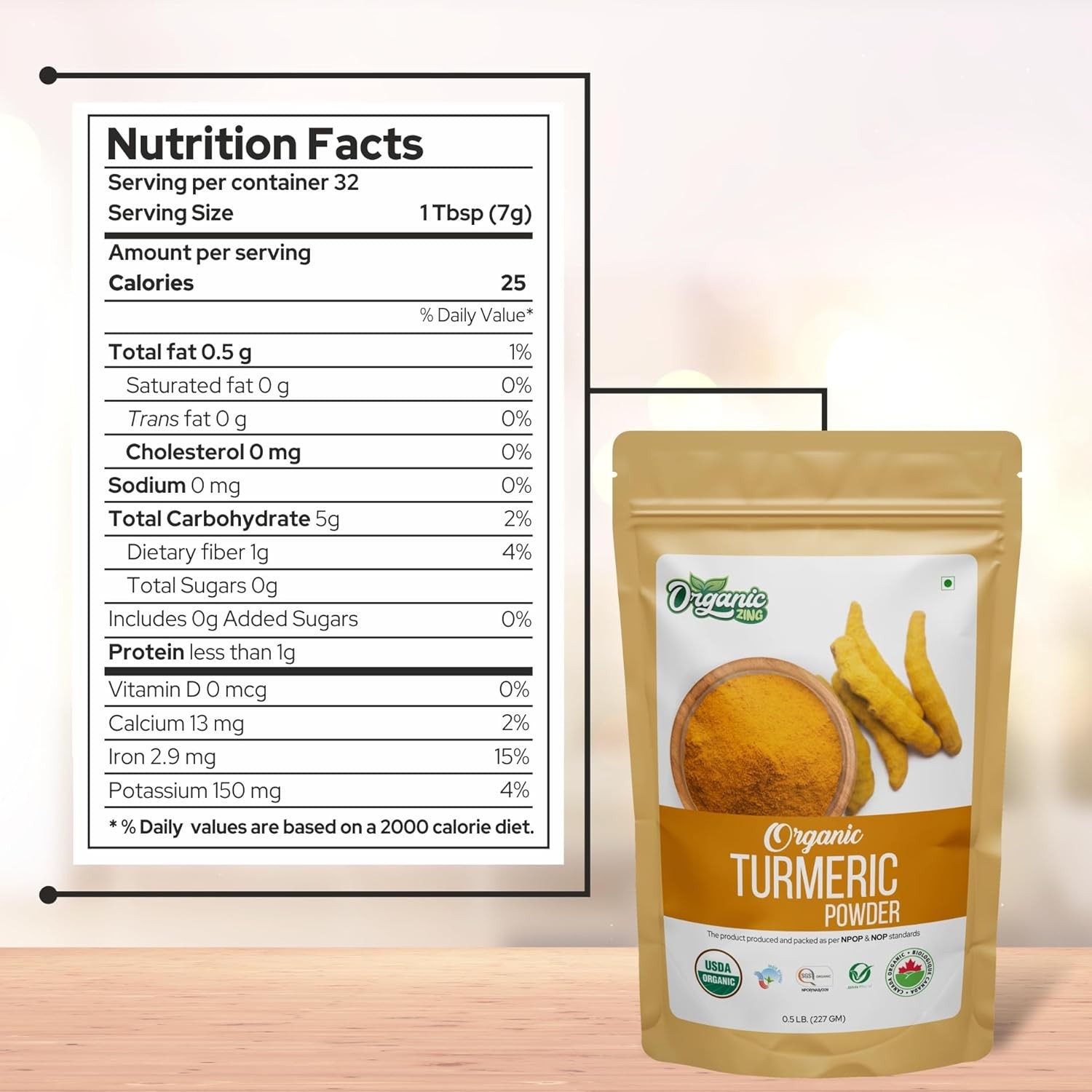 Organic Zing Turmeric Powder 227gm Set Of 3