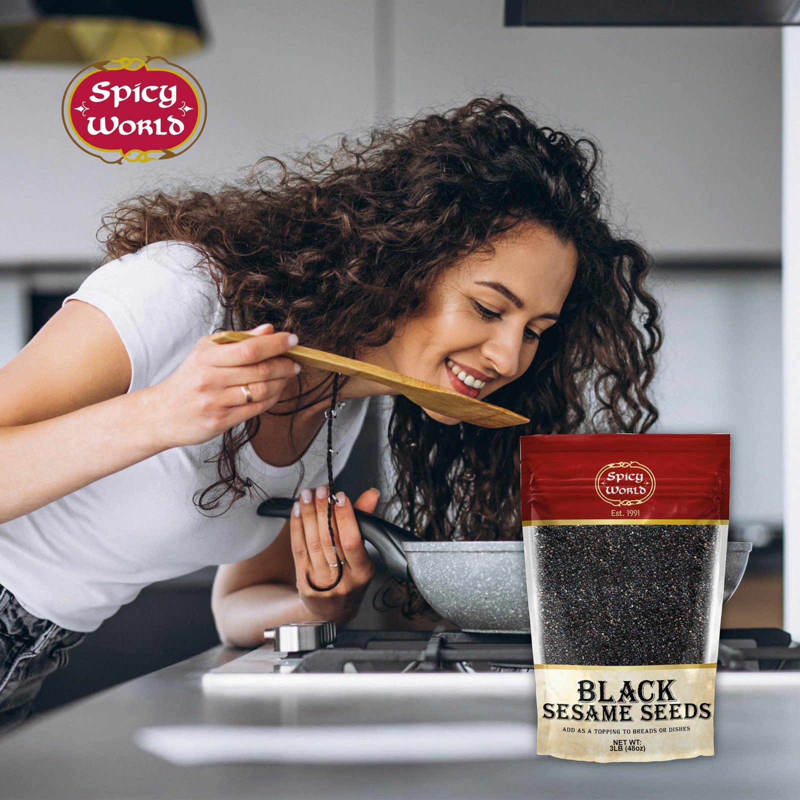 Raw Black Sesame Seeds 3 LB Bag – Natural – By