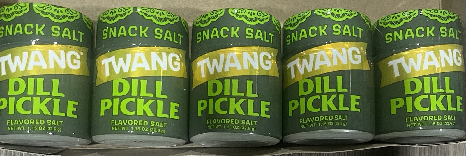 Twang Snack Salt Dill Pickle, 1.15 oz X 5, Sealed. Popcorn, Chips, Burgers….