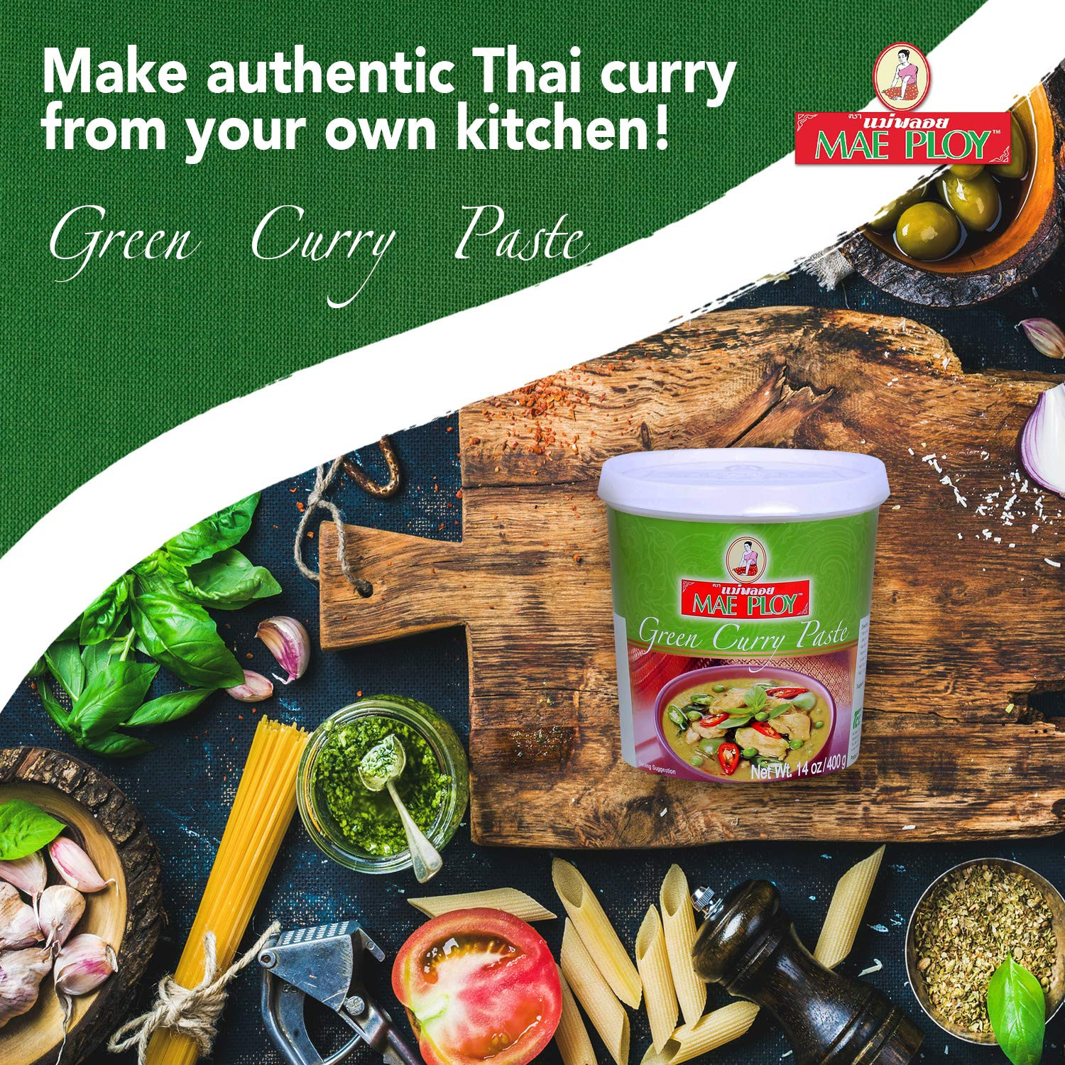 Green Curry Paste, Authentic Thai Green Curry Paste for Thai Curries & Other Dis