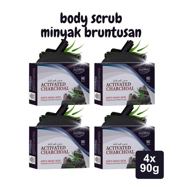 Activated Charcoal Soap Bar 4x90g deep cleansing aroma ritual