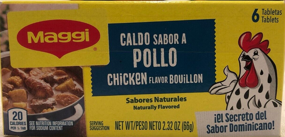 BEST BY 03/2023 3.48 LBs MAGGI CHICKEN FLAVOR BOUILLON – 144 TABLETS FULL CASE