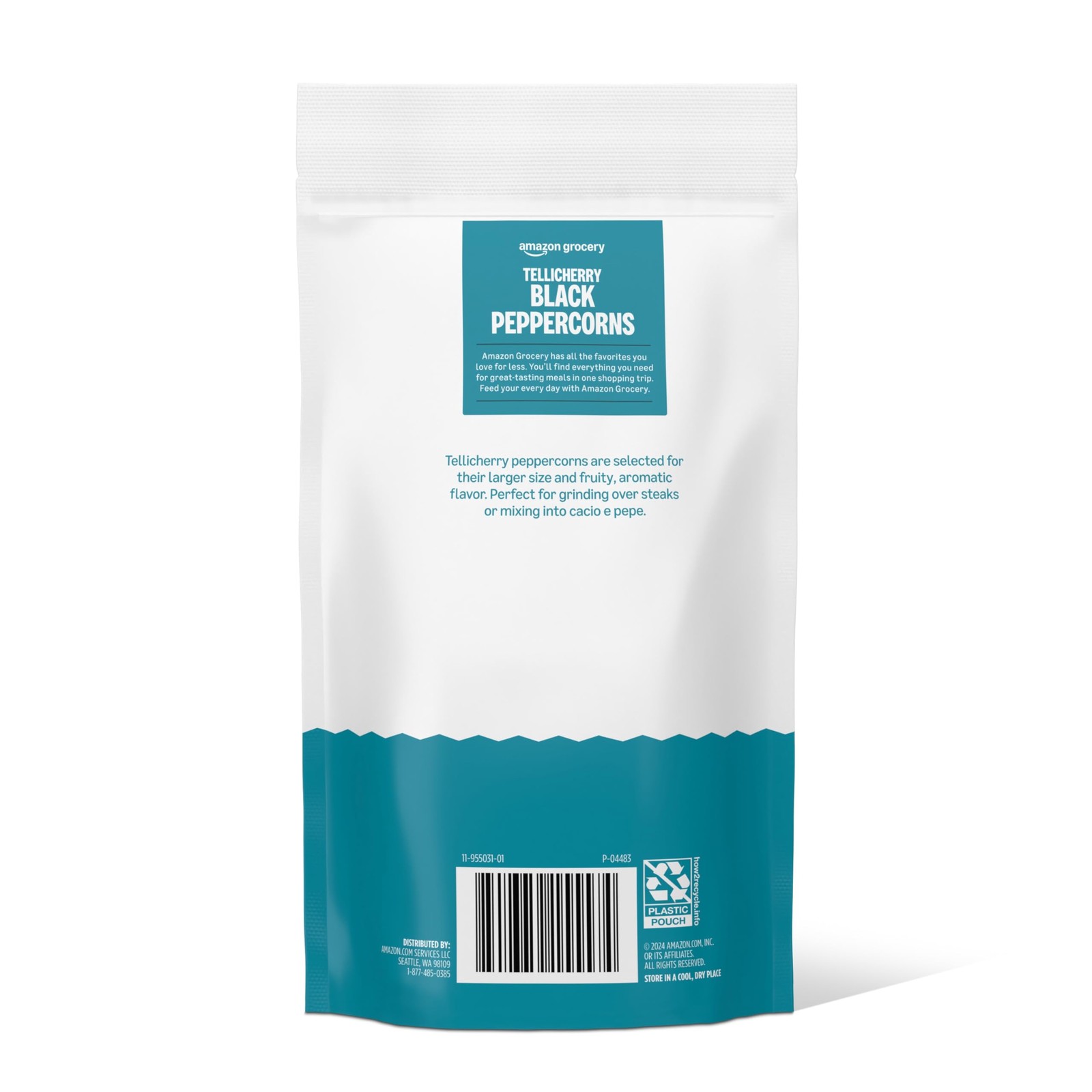 Amazon Grocery, Tellicherry Whole Black Peppercorn, 16 Oz 16 ounce (Pack of 1)
