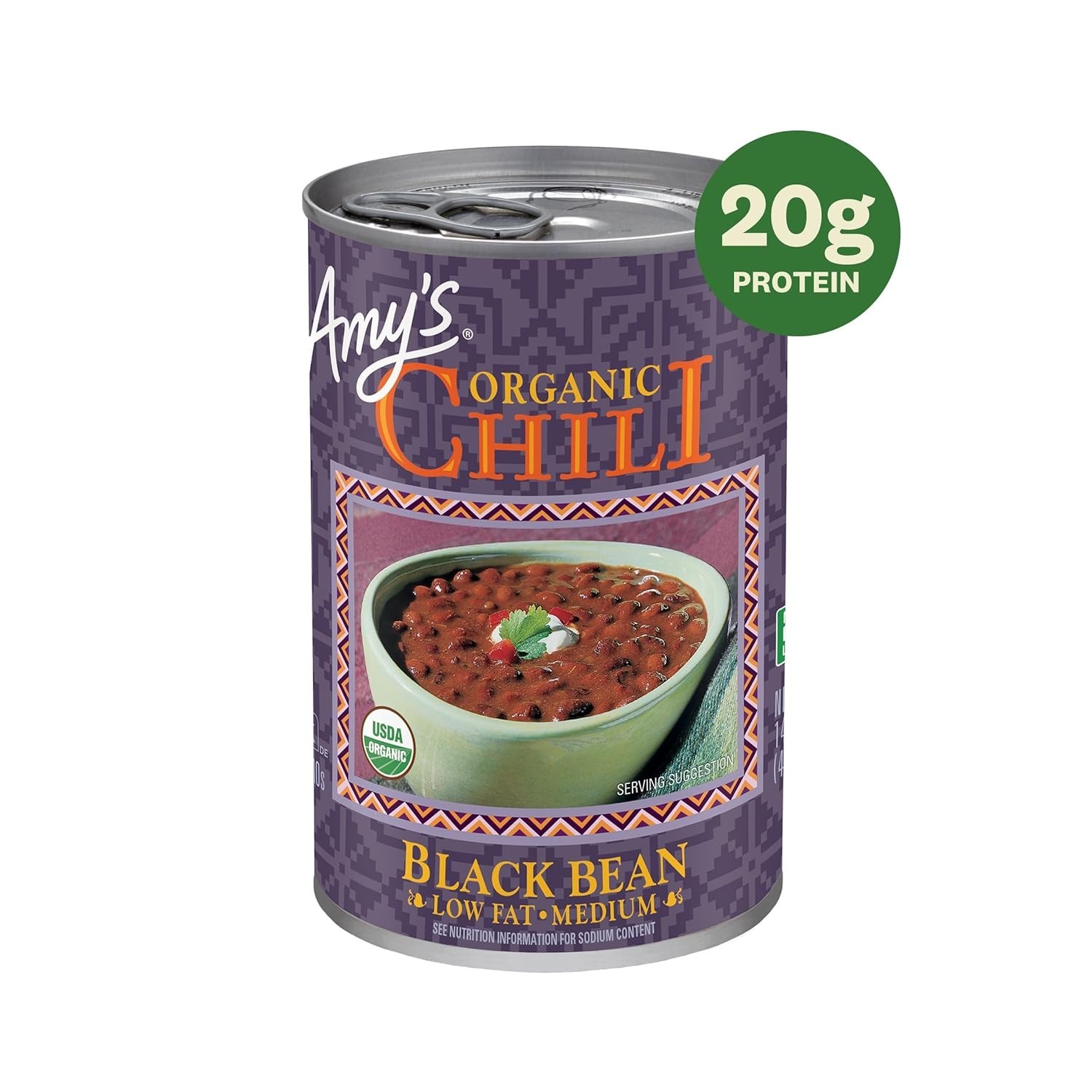 Organic Medium Black Bean Chili – 14.7 Oz Can, 12 Pack of Healthy Goodness