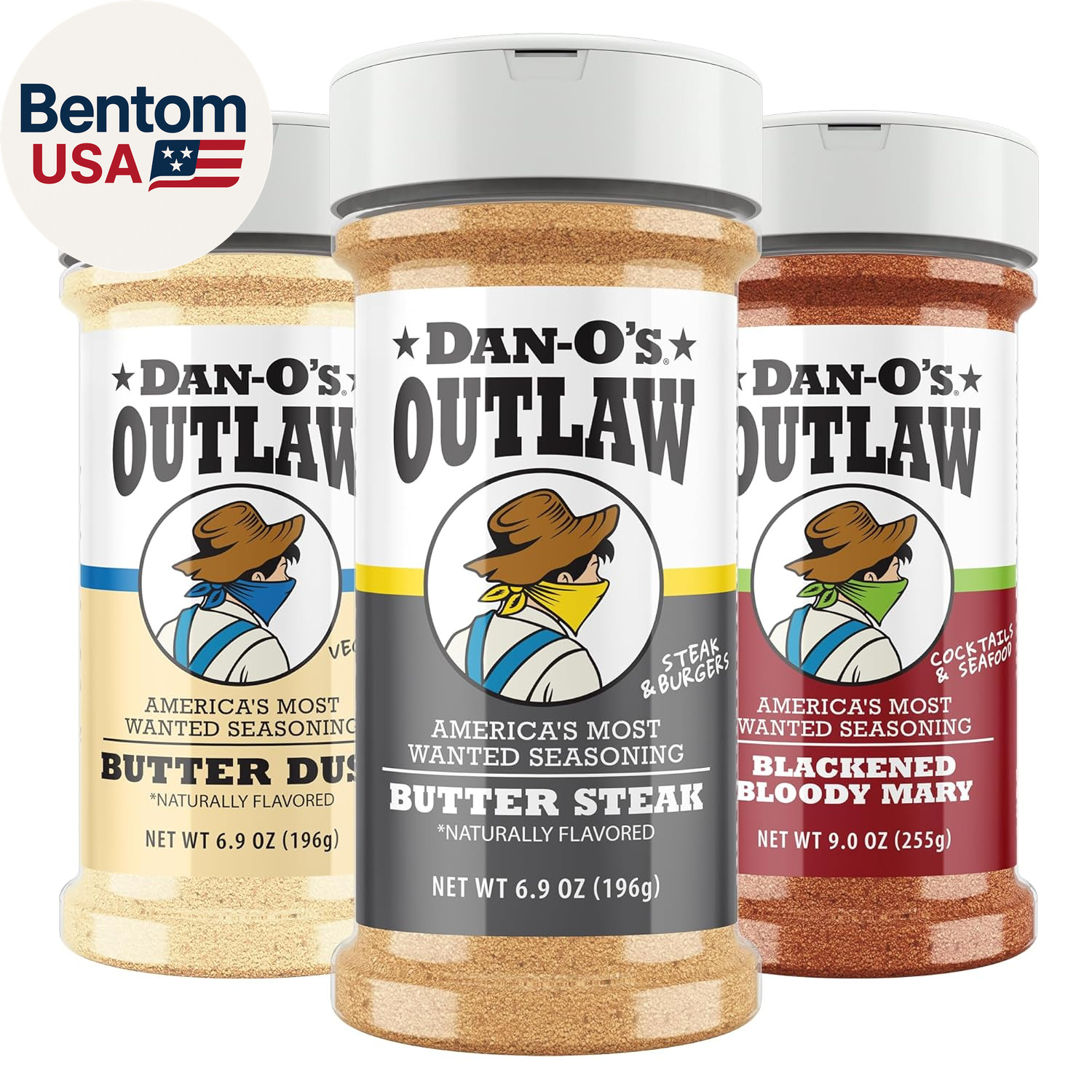 Dan-O’S Outlaw Seasoning Variety Pack – 3 Bottle Set – Butter Dust, Butter Steak
