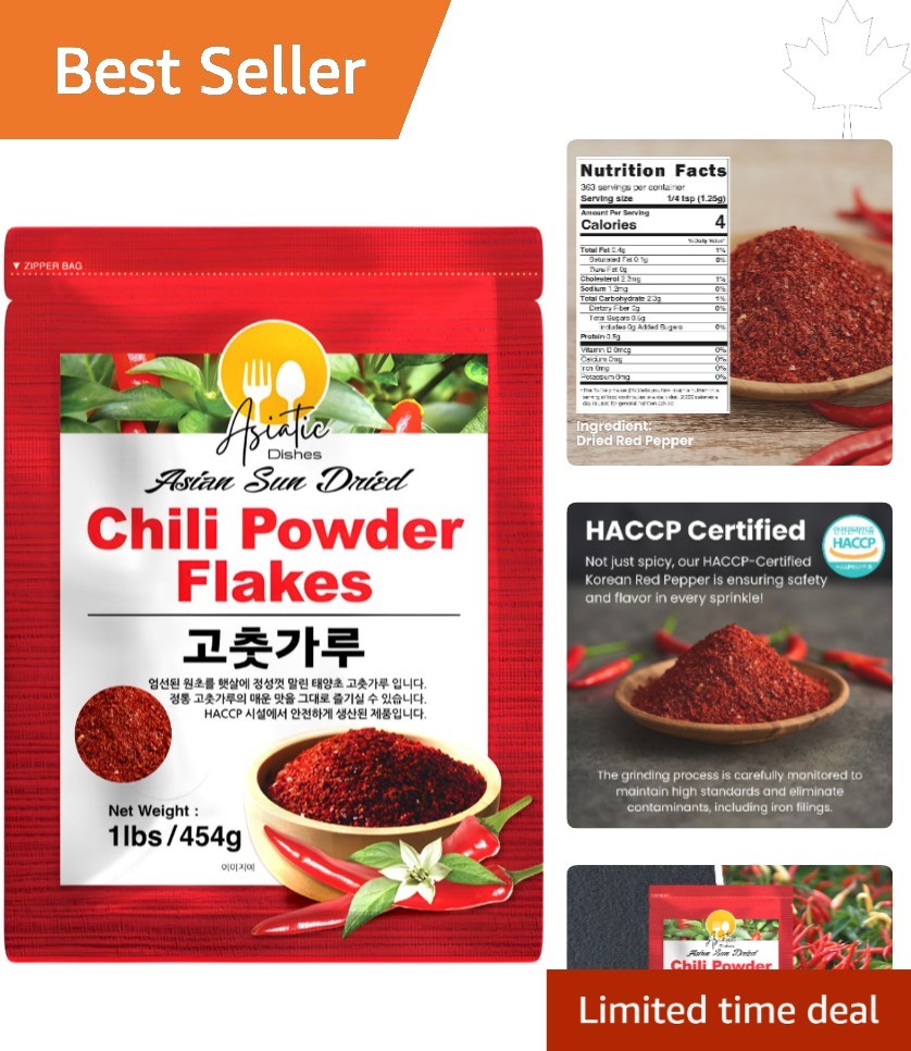 Authentic 100% Pure Gochugaru (1 LB) – Coarse Chili Flakes for Korean Cooking