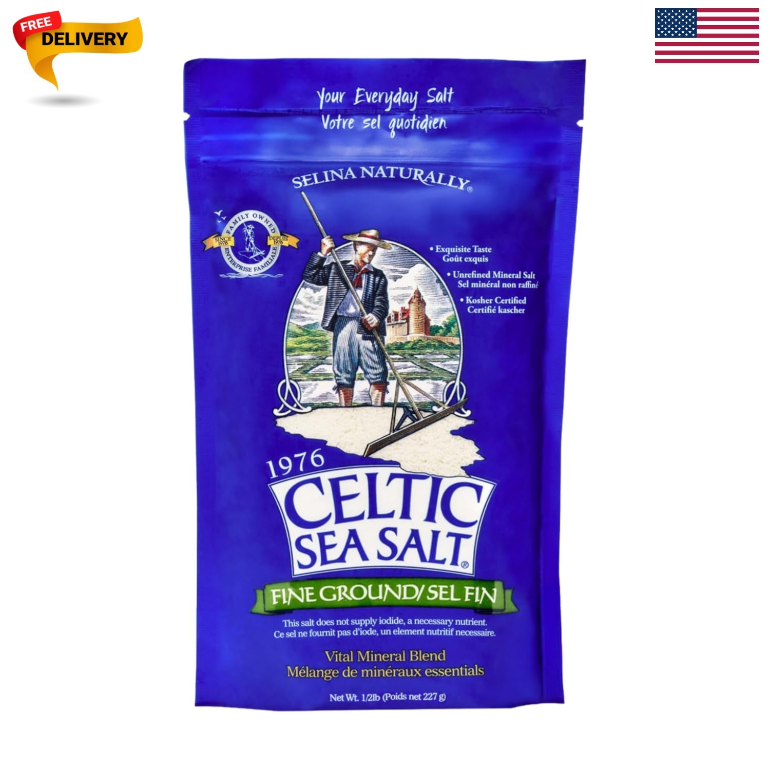 Celtic Sea Salt Fine Ground – Natural Mineral Salt, Sustainably Harvested, GM…