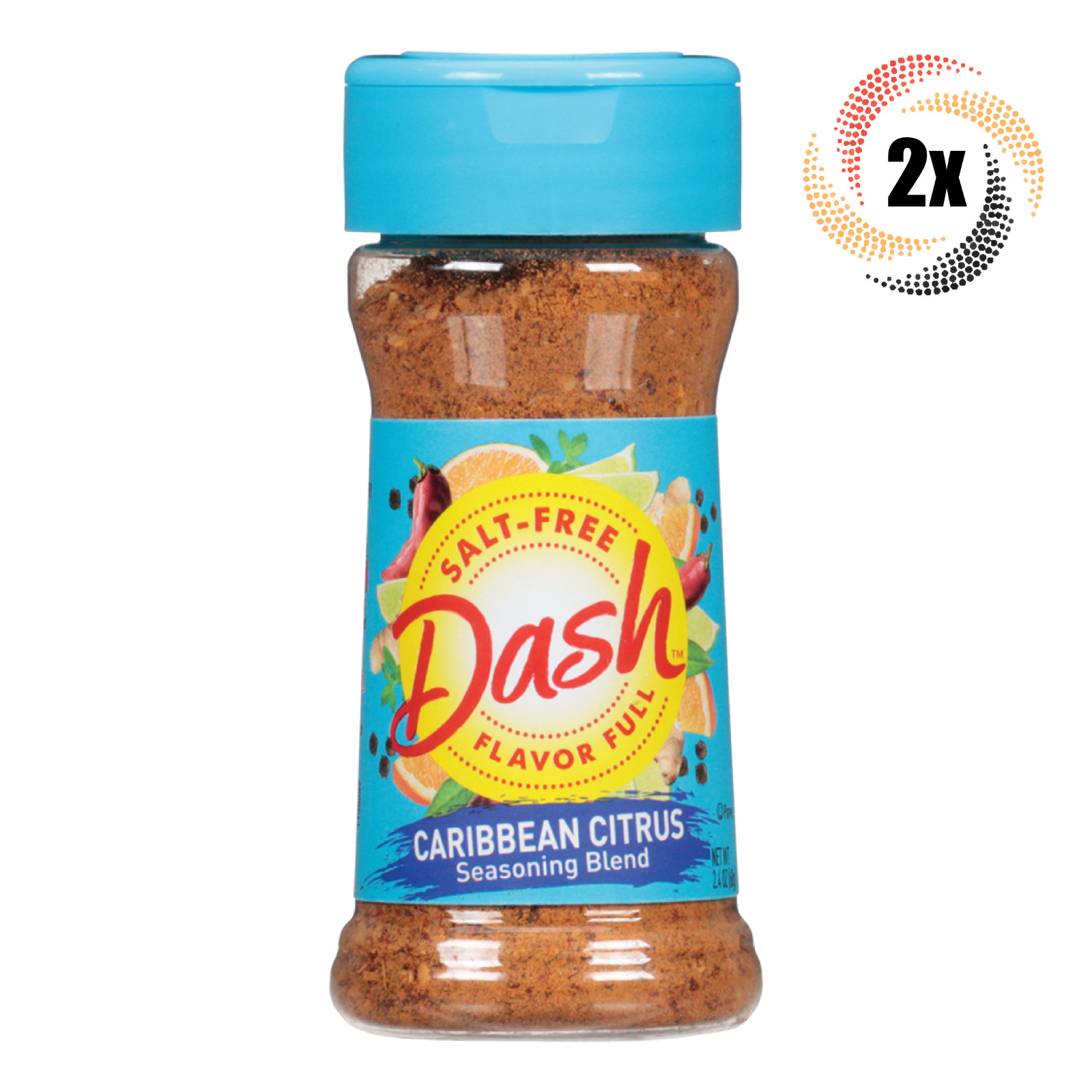 2x Shakers Mrs Dash Flavor Full Salt Free Caribbean Citrus Seasoning Blend 2.4oz