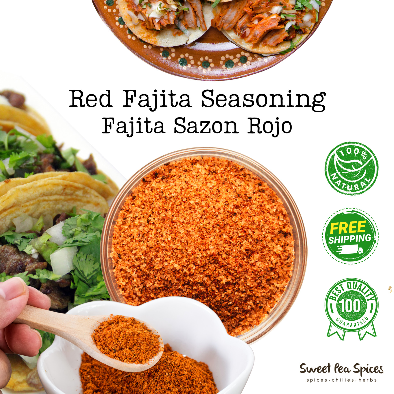 Mexican Red Fajita Seasoning – Fajita Sazon Rojo – Bulk – Carne Asada – Deluna