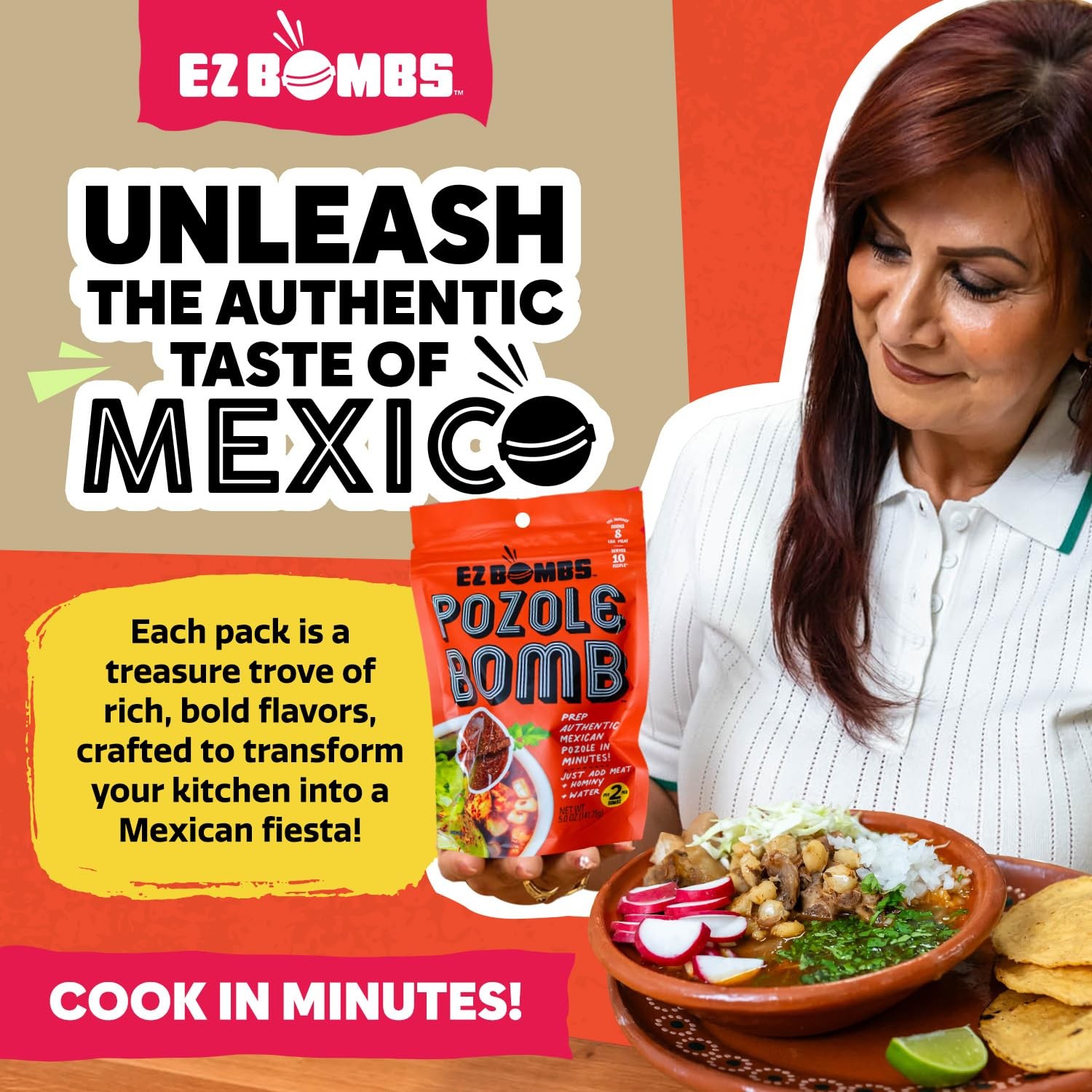 EZ Bombs Pozole Bomb Seasoning, Pack of 2 – Authentic Mexican Soup Mix for…