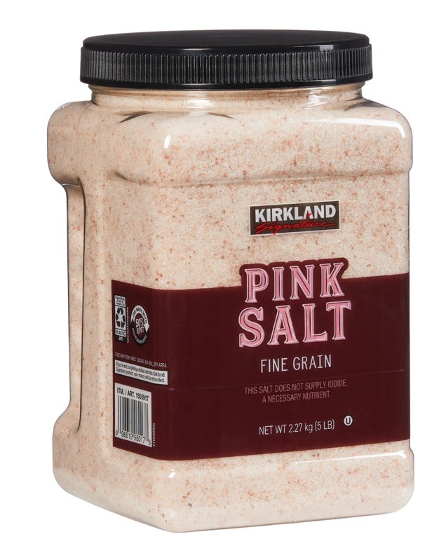New Kirkland Ground Pink Salt – Fine Grain Organic Salt, 5 lbs Bulk Container