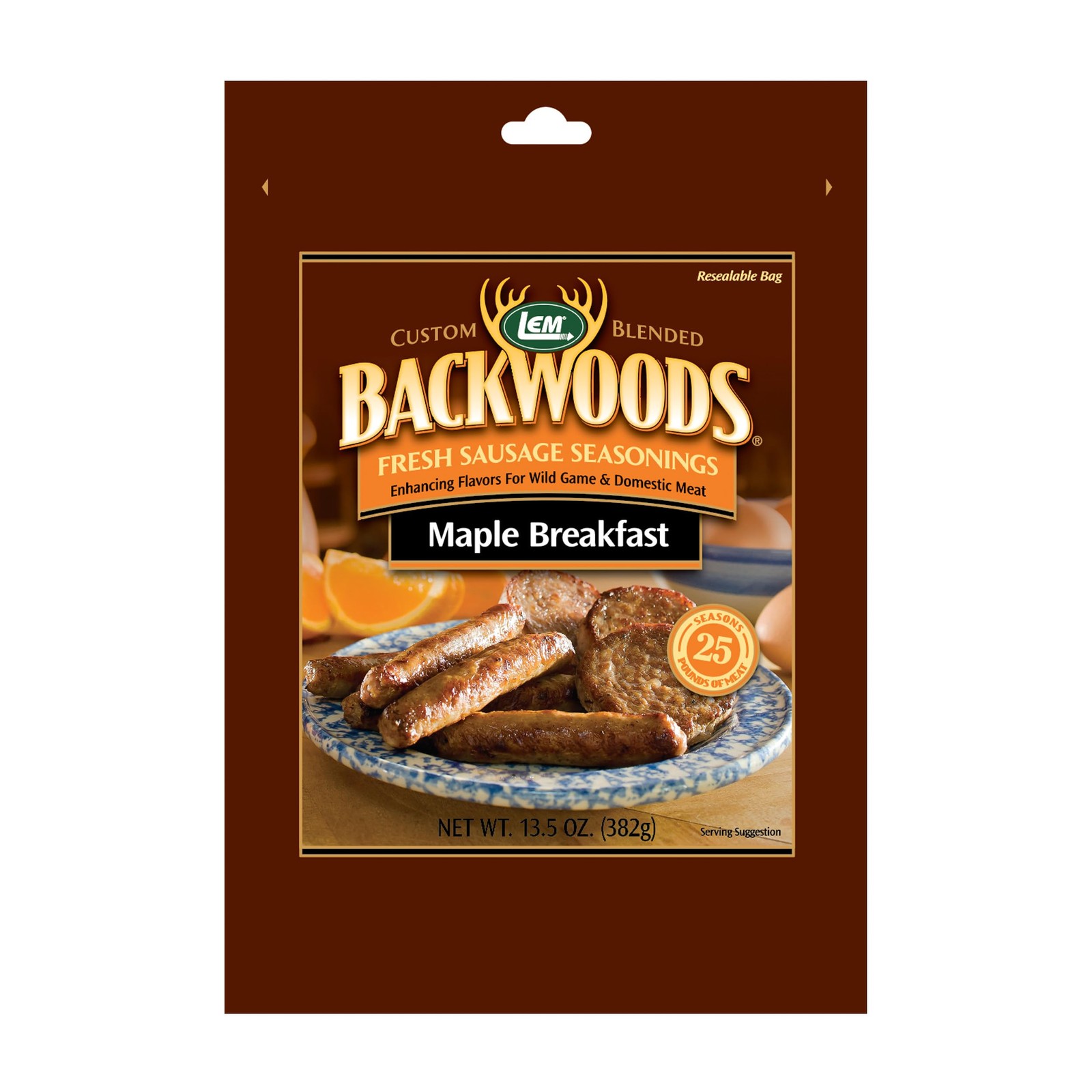 LEM Products Backwoods Maple Breakfast Fresh Sausage 13.5 Ounce (Pack of 1)