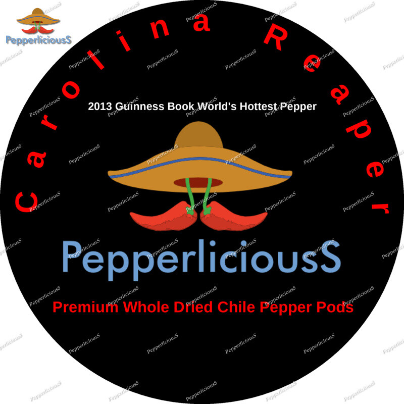 4 PODS DRIED – CAROLINA REAPER PEPPERS – WORLDS HOTTEST CHILI – PODS with SEEDS