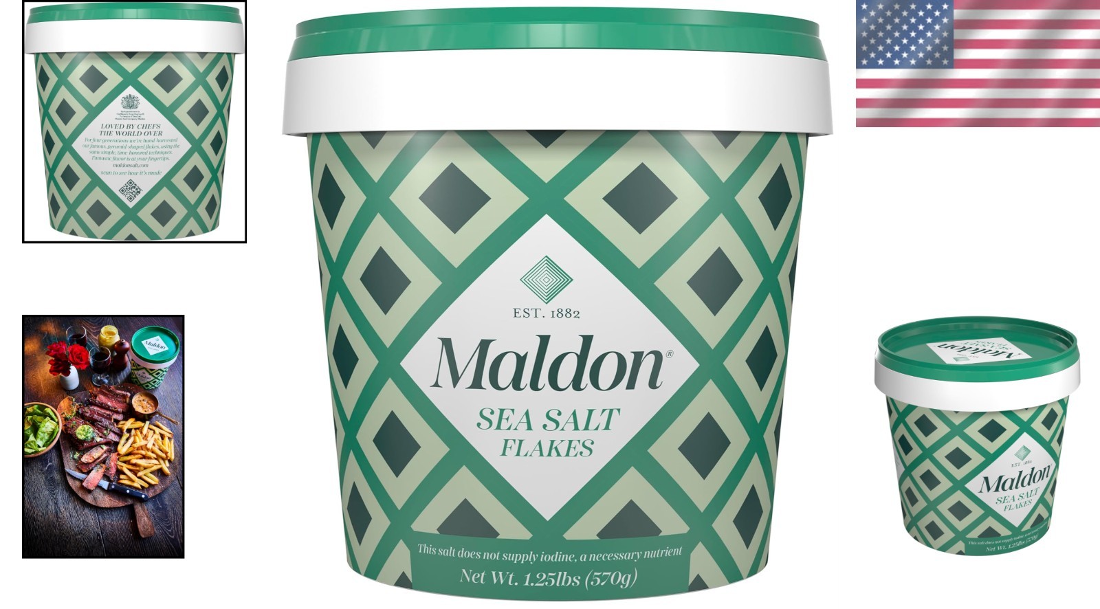 20 oz Maldon Sea Salt Flakes – Unique Pyramid Shape for Gourmet Cooking