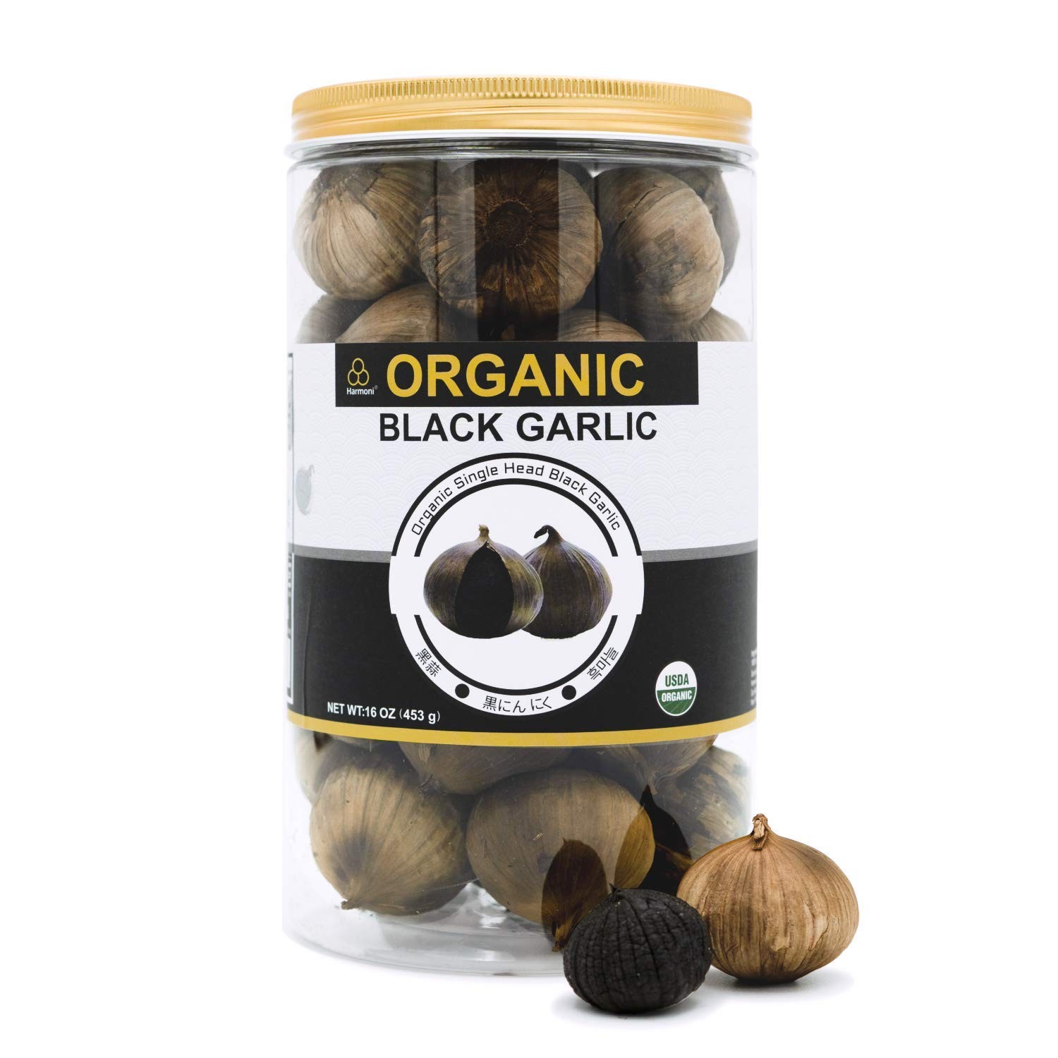 USDA Organic Black Garlic 1LB Jar – Whole Fermented Flavor for Cooking