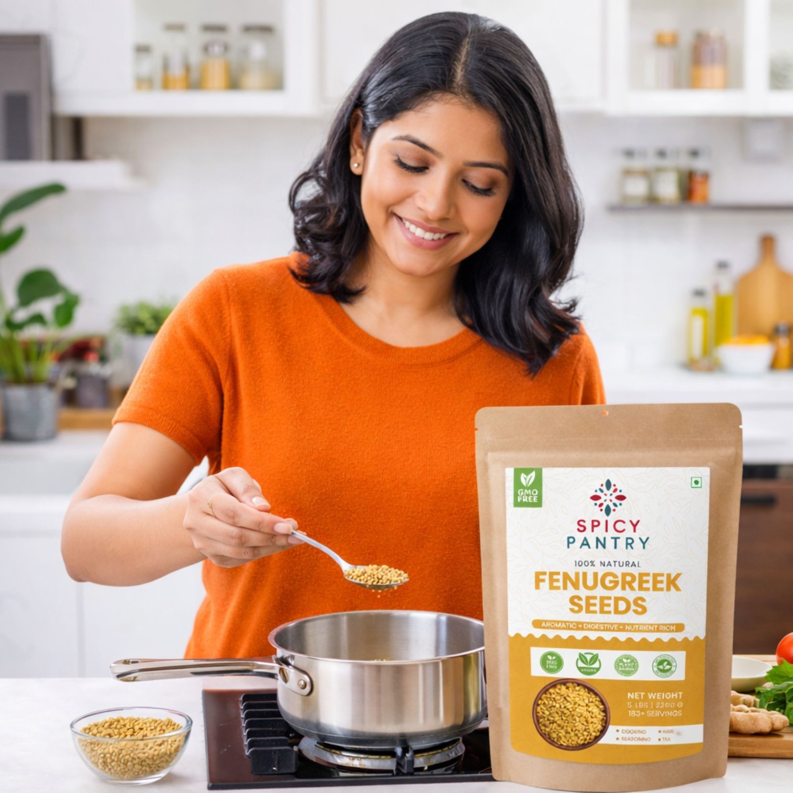 Fenugreek (Methi) Seeds Whole – 12 oz Premium Spice for Cooking & Sprouting