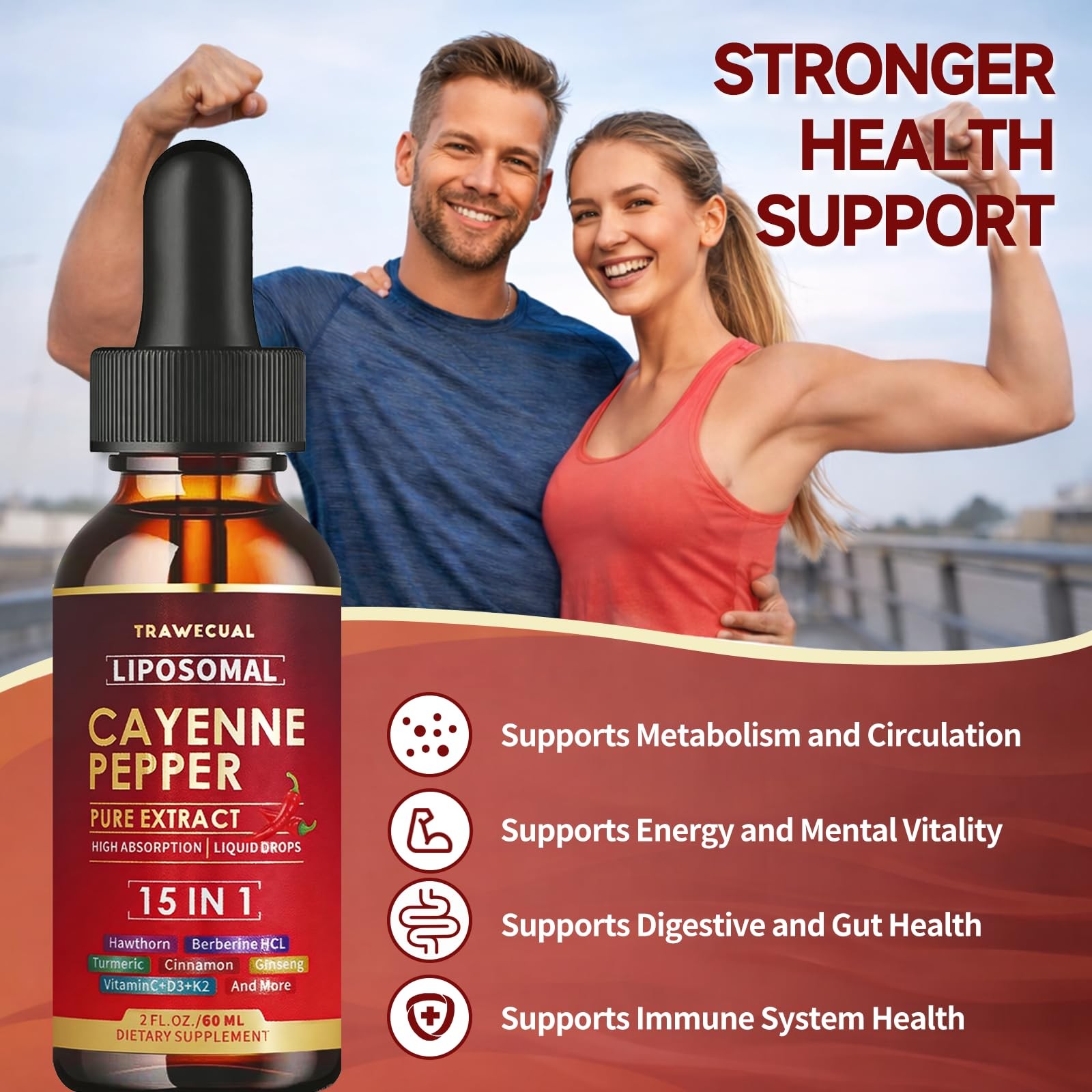 2 Pack Liposomal Cayenne Pepper Drops | 120ml Total, with 2 Fl Oz (Pack of 2)