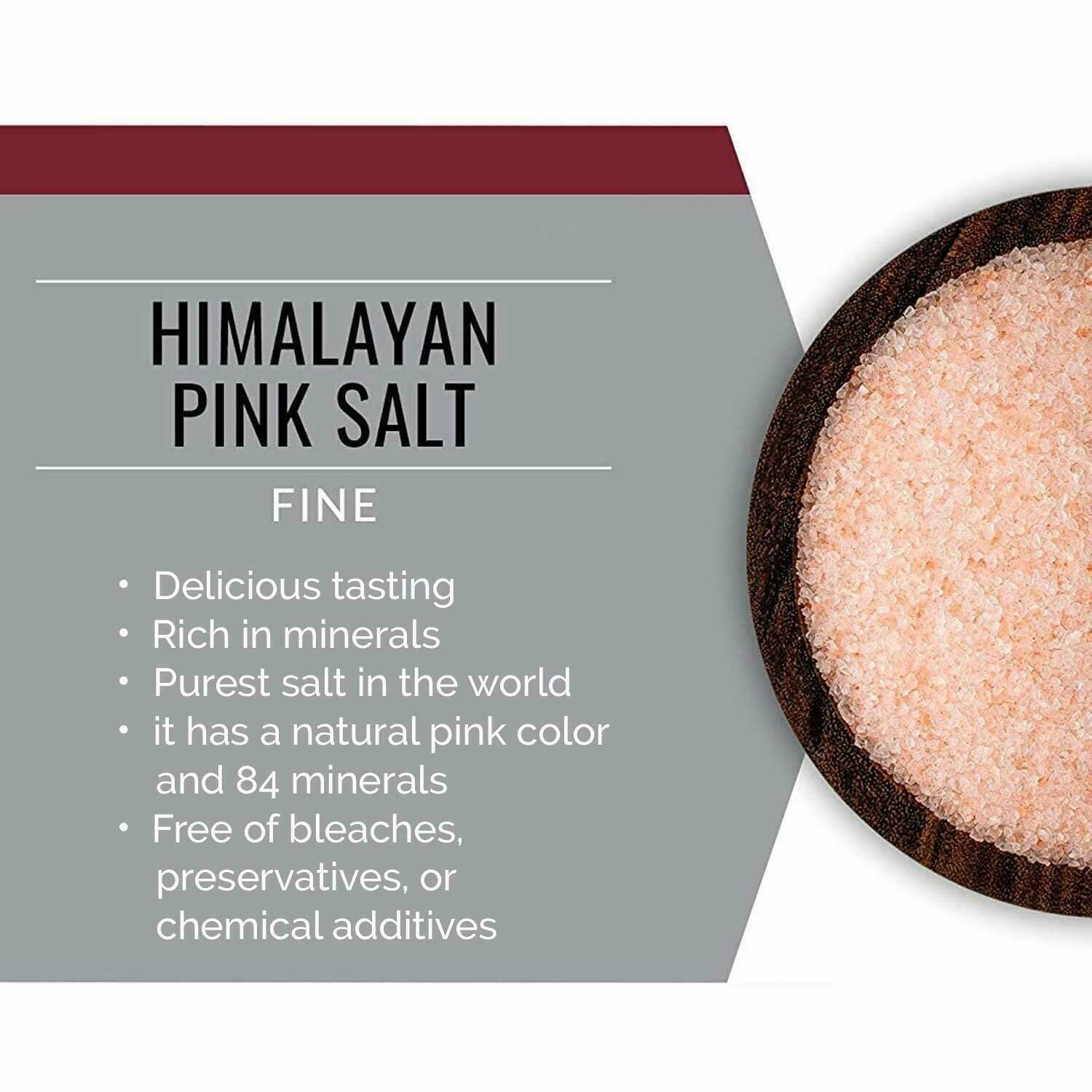 Himalayan Pink Salt Fine Grain Salt 84-Kosher Certified NON GMO Vegan 2 Bags=2lb