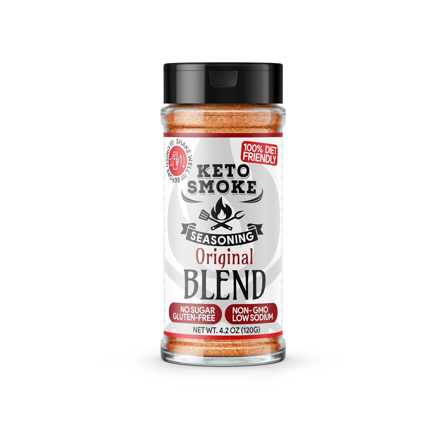 Keto Smoke Original Blend – All-Purpose Smoky Seasoning, 4.2 Oz Bottle | Diet-Fr