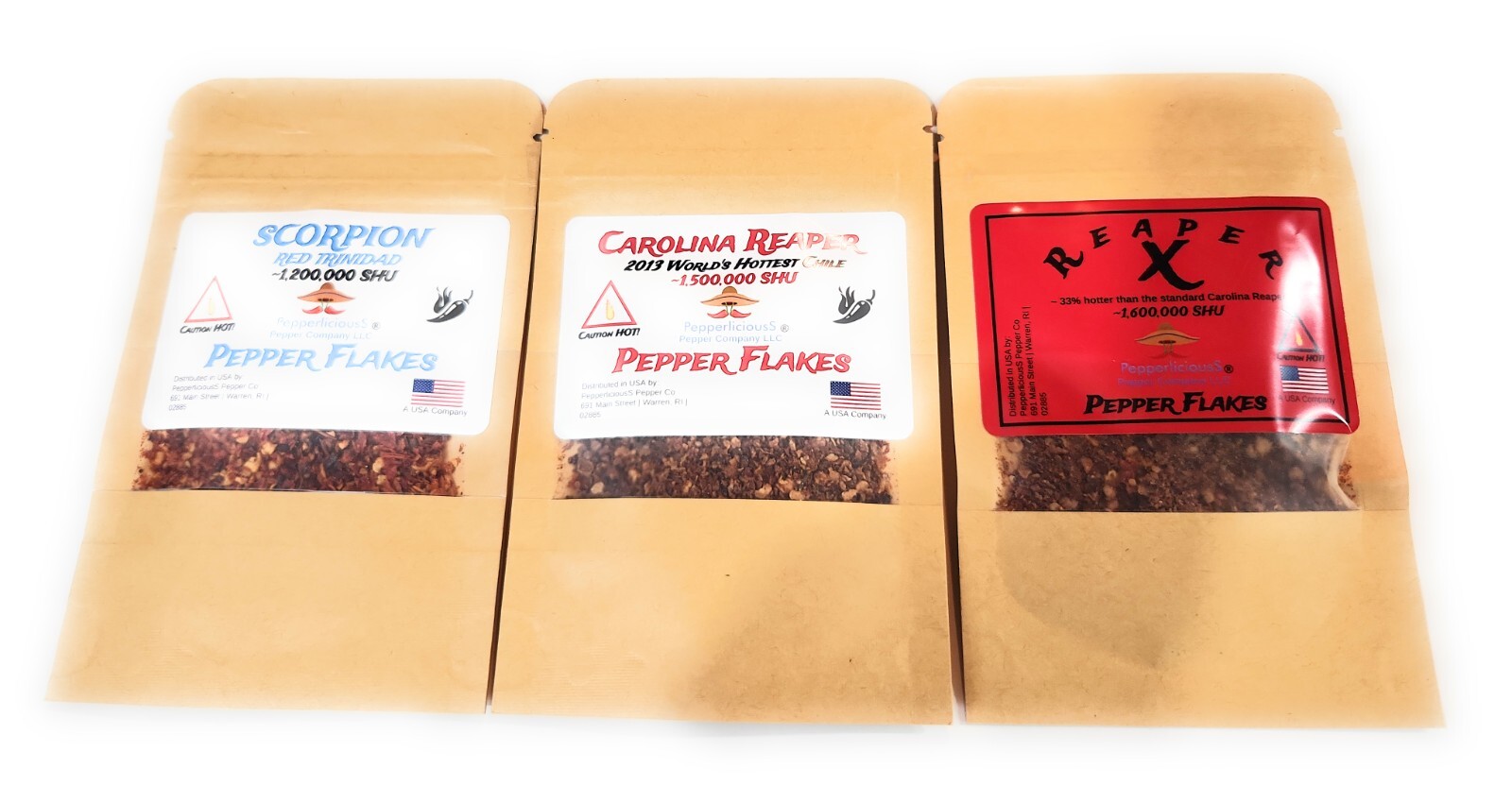 3/4oz FLAKE Variety Pack – Scorpion / Carolina Reaper / Reaper X *Super HOT*