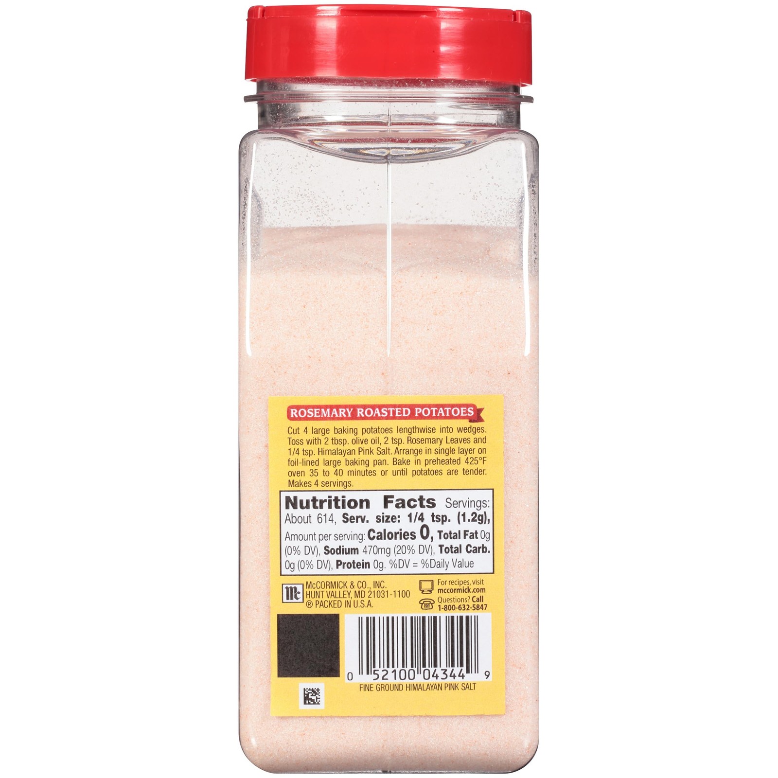 McCormick Fine Ground Himalayan Pink Salt, 26 Ounce (Pack of 1), Ponk Color