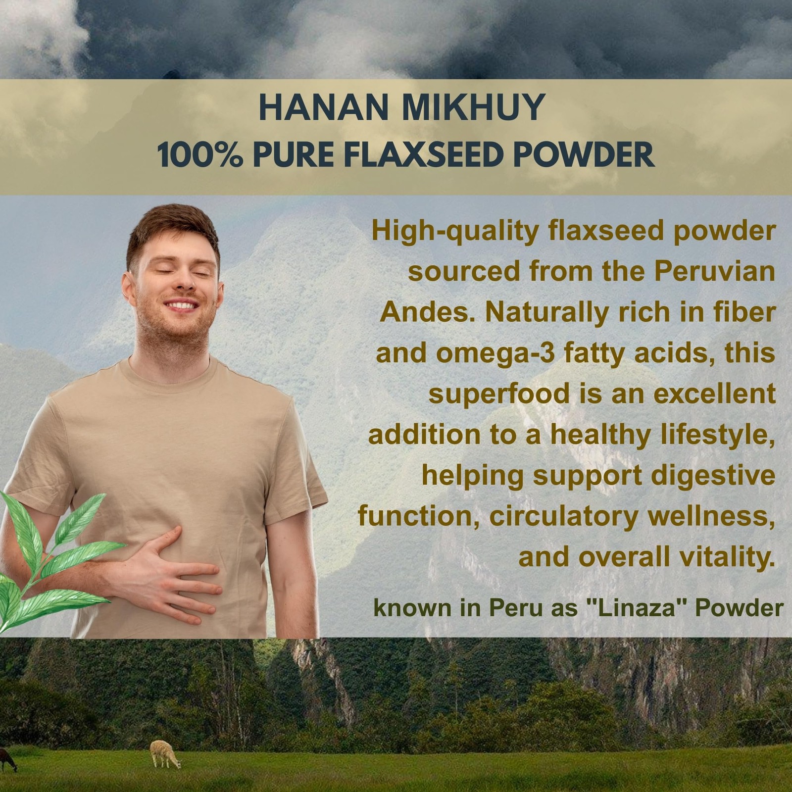 Linaza 100g – 100% Natural Flaxseed Powder for Omega-3, Fiber & Digestive Wel…