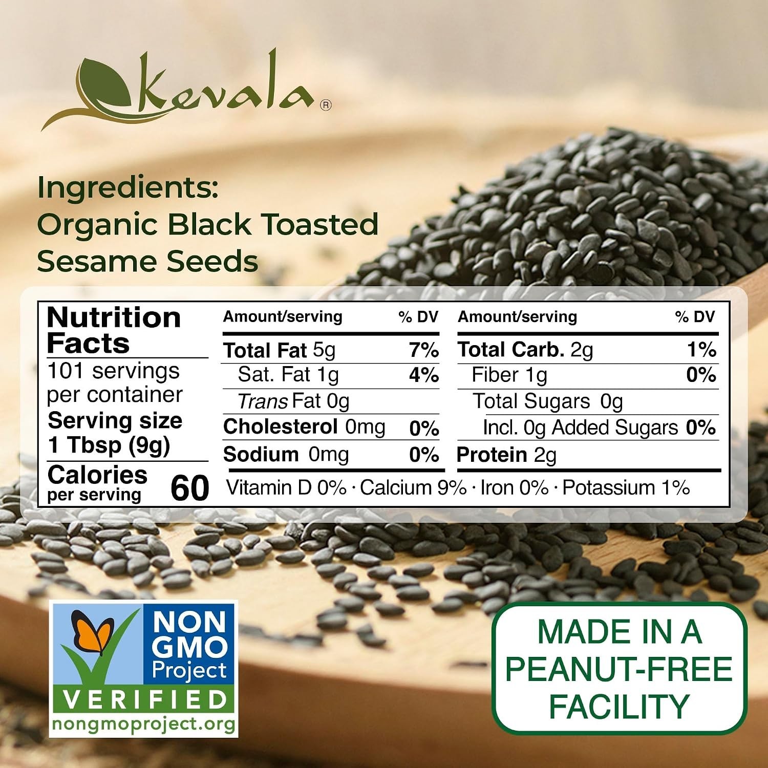 Organic Black Toasted Sesame Seeds – 2 lb, 32 oz, Baking and Cooking | Unhull…